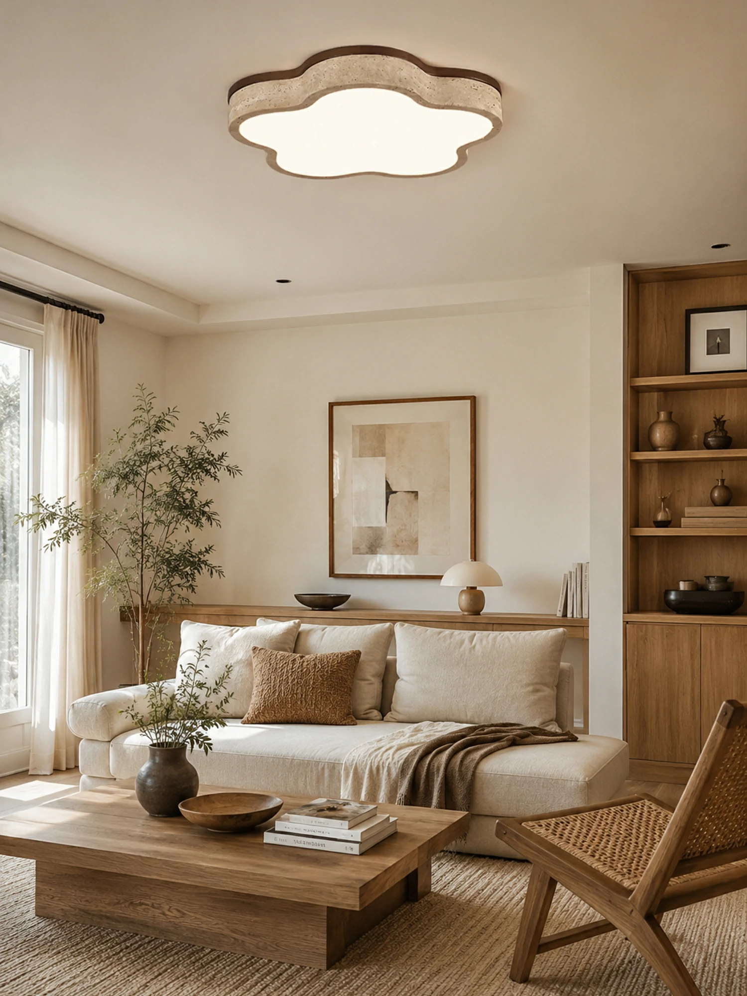 Cloudline Travertine Ceiling Lamp - Image 3