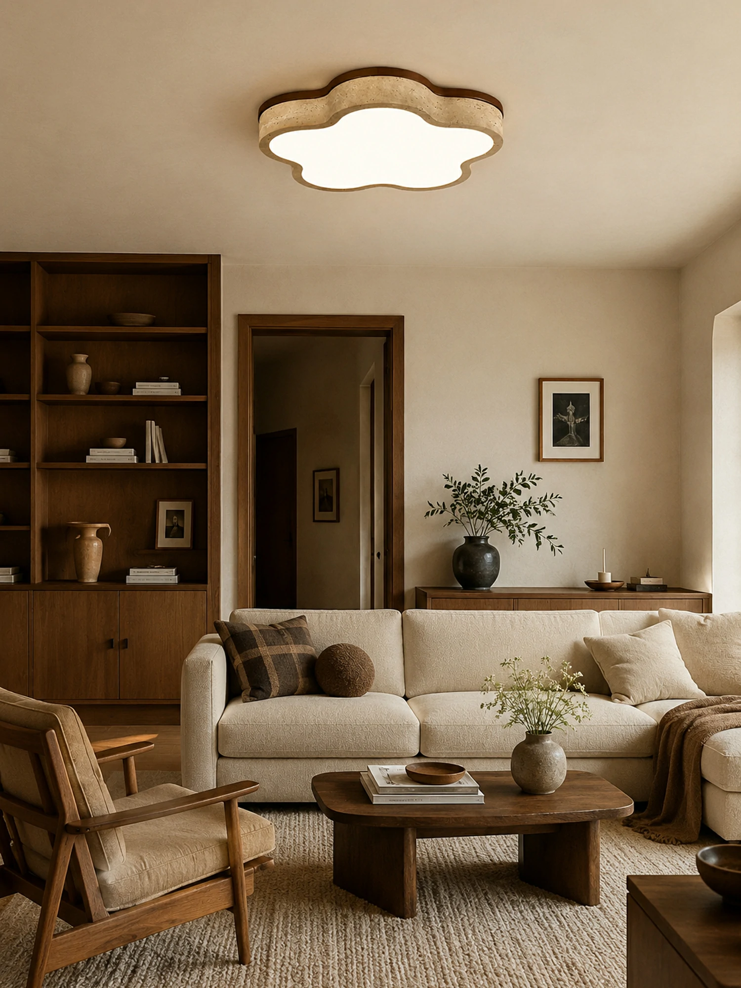 Cloudline Travertine Ceiling Lamp - Image 4