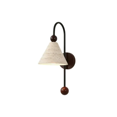 Cone Travertine Arc Sconce
