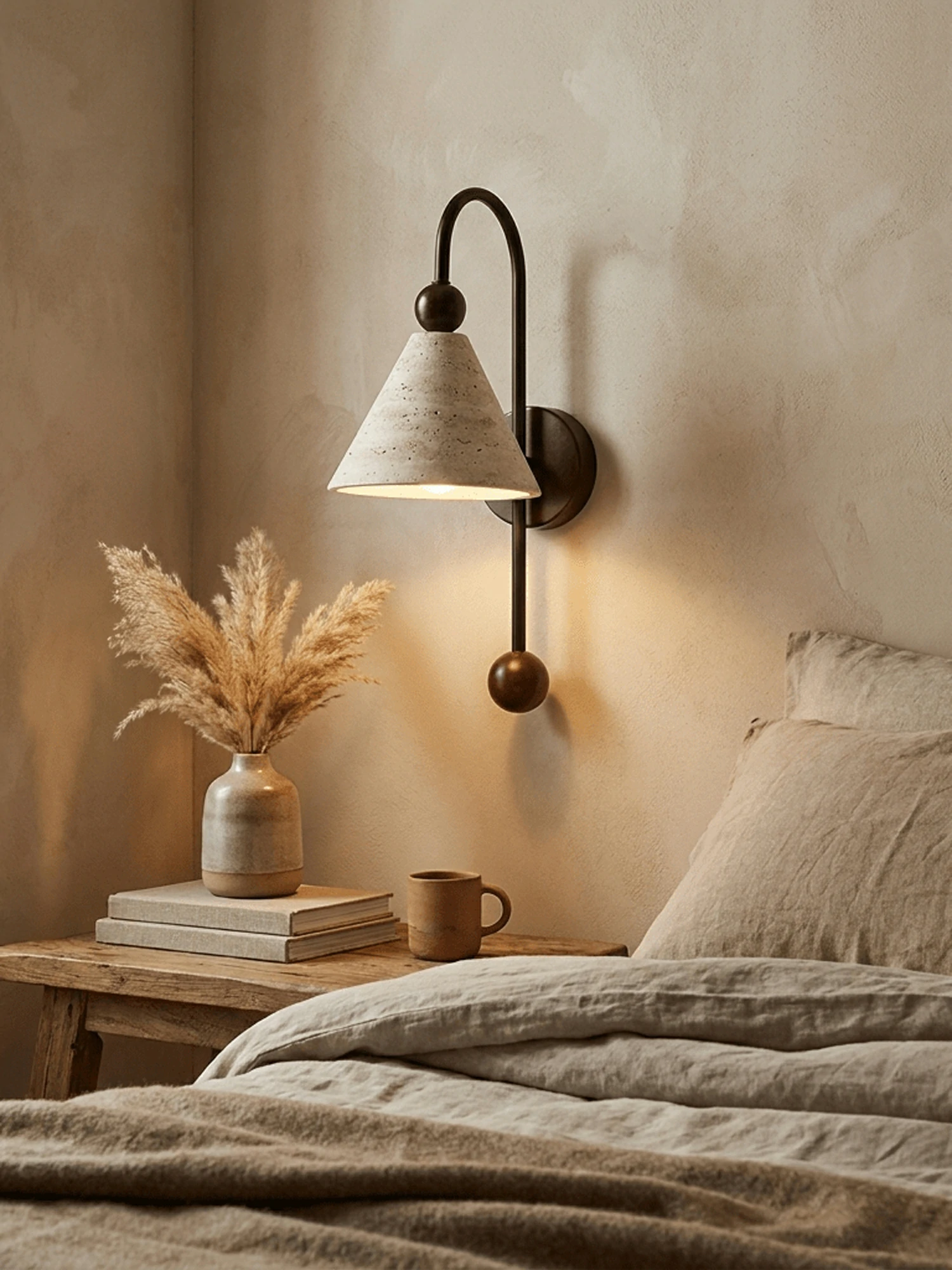 Cone Travertine Arc Sconce - Image 5