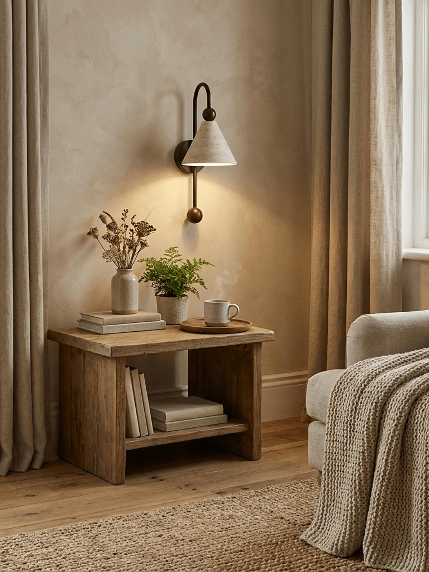 Cone Travertine Arc Sconce - Image 6