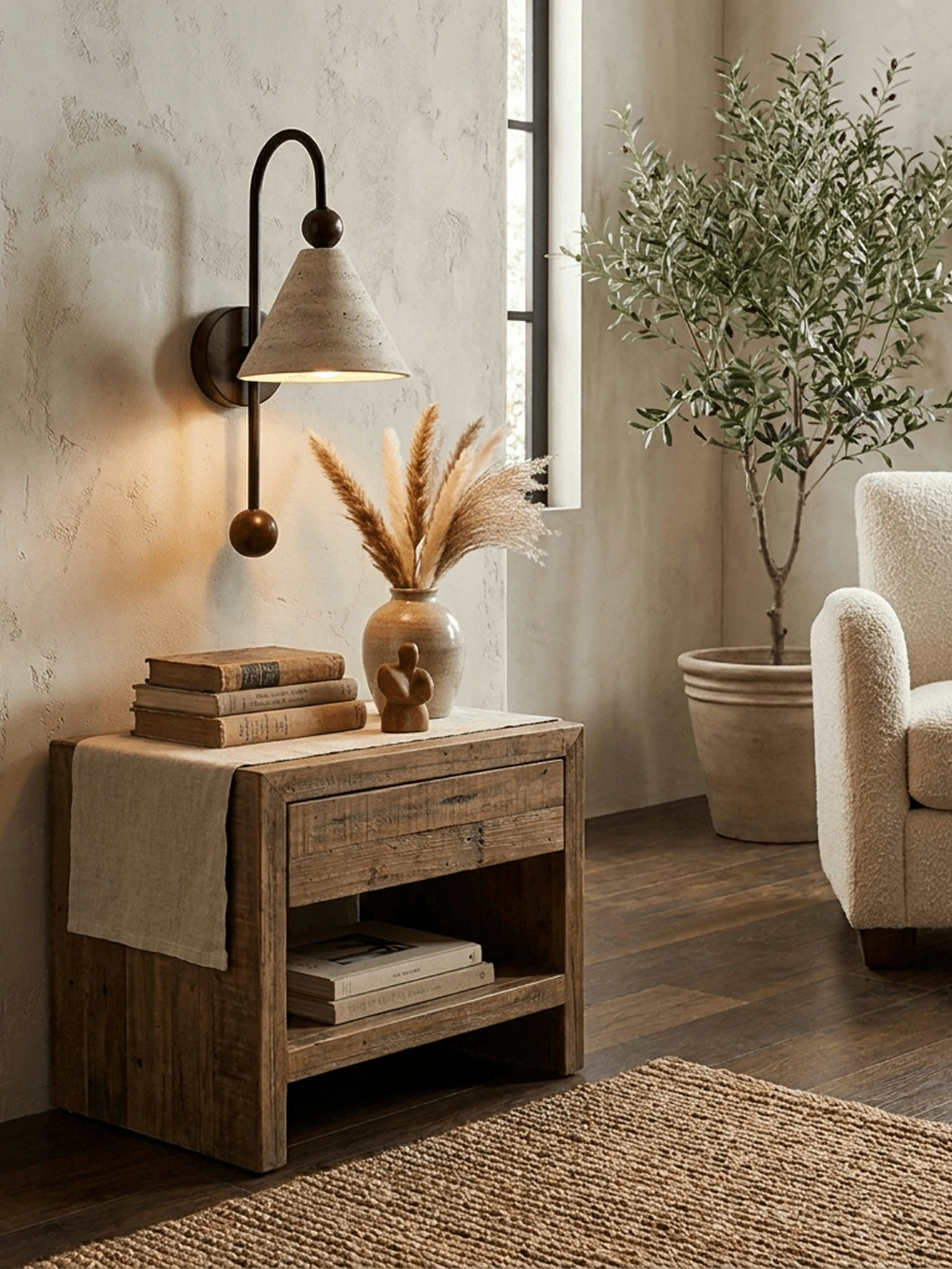 Cone Travertine Arc Sconce - Image 8