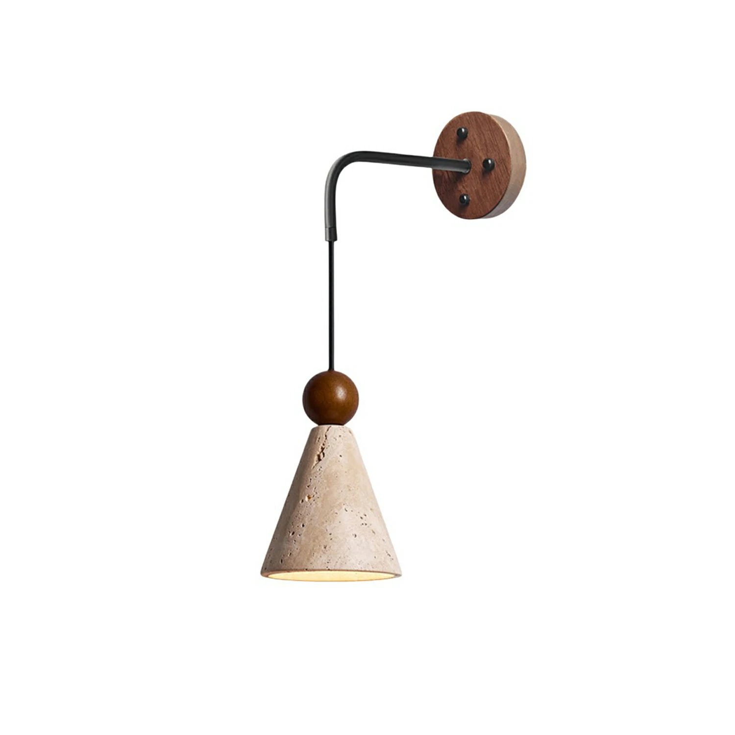 Cone Wood Bead Wall Sconce