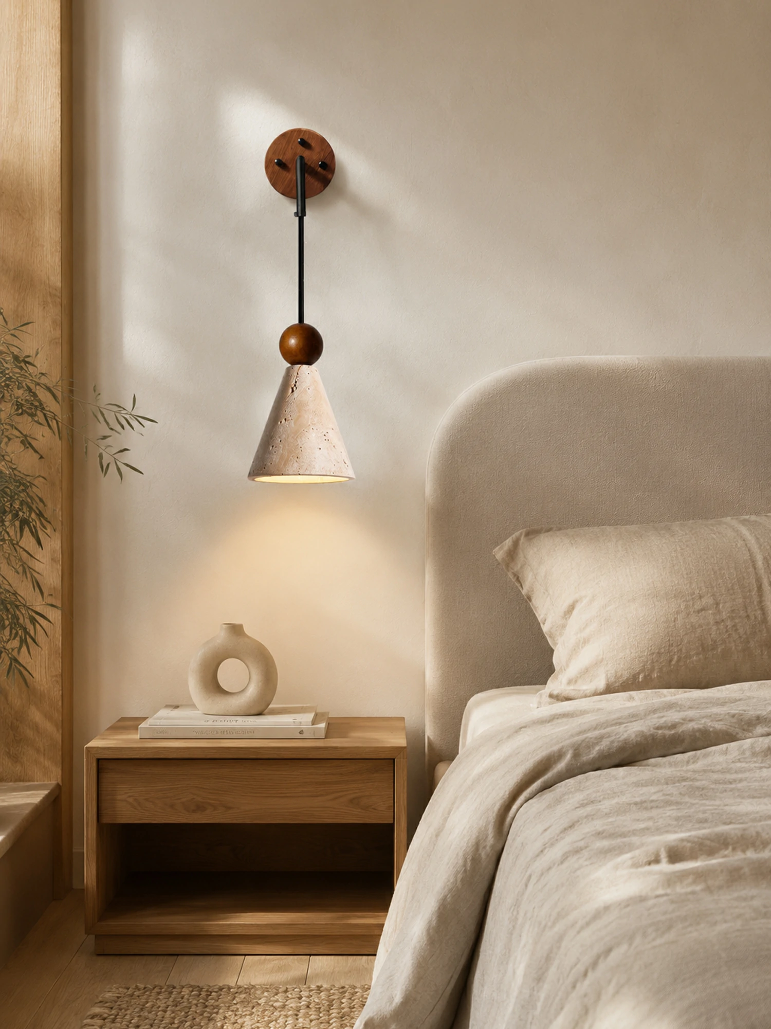 Cone Wood Bead Wall Sconce - Image 9