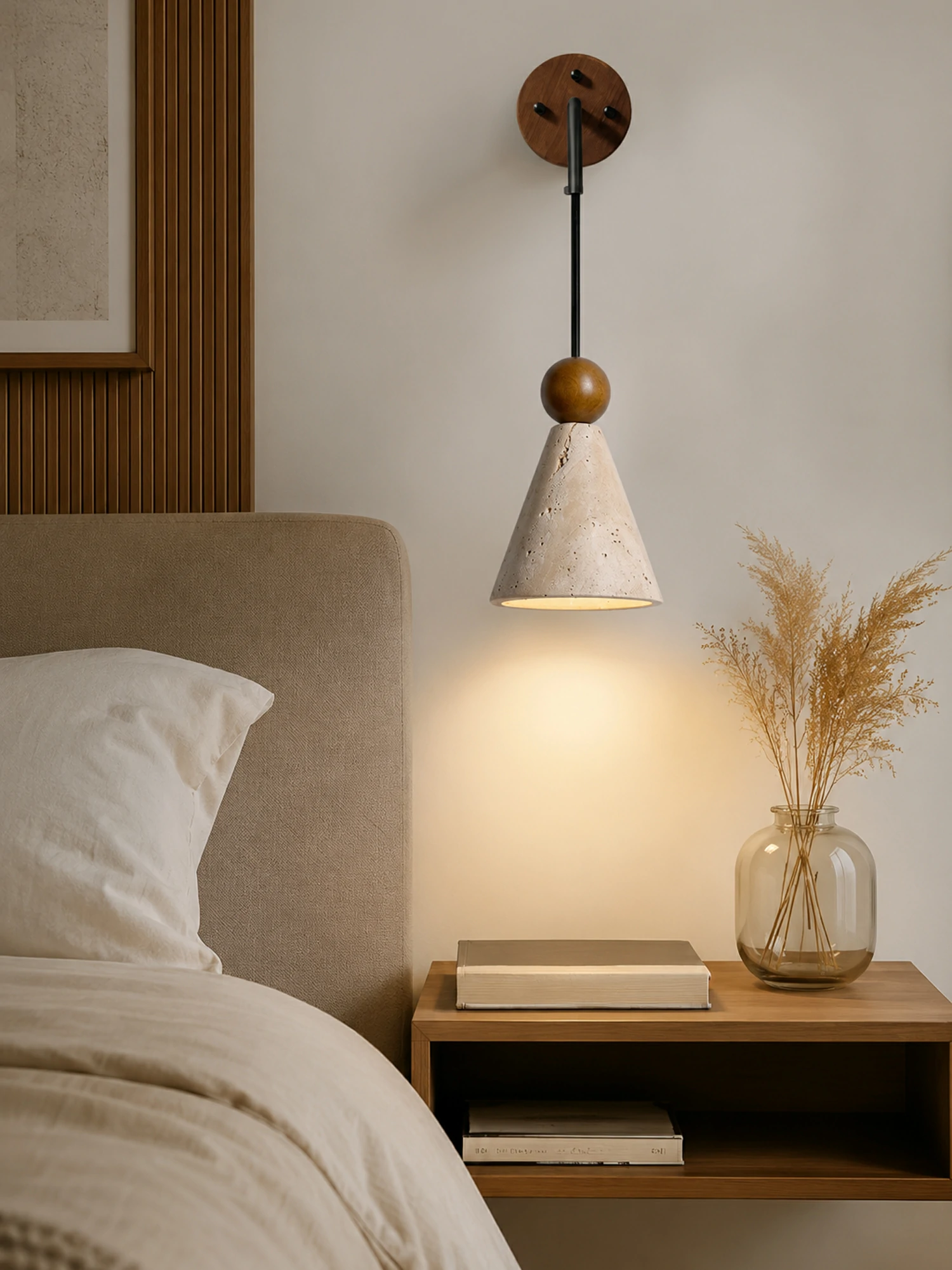 Cone Wood Bead Wall Sconce - Image 10