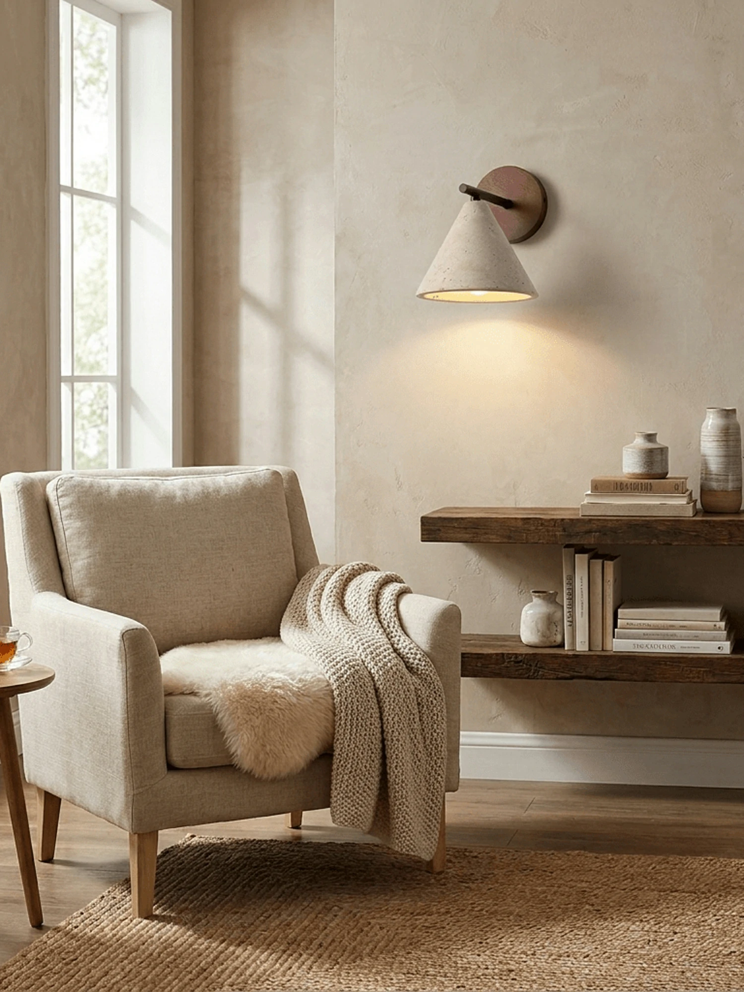 Conical Travertine Wall Light - Image 6