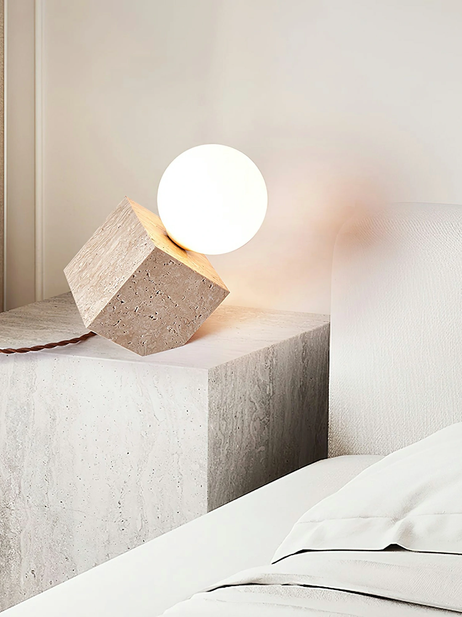 Cube Stone Table Lamp - Image 2