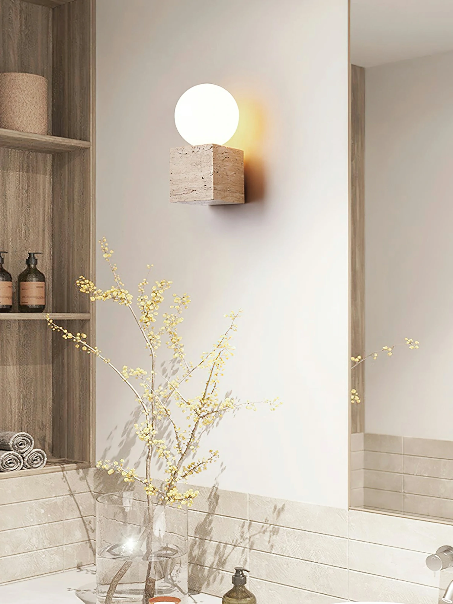 Cube Stone Wall Lamp - Image 3