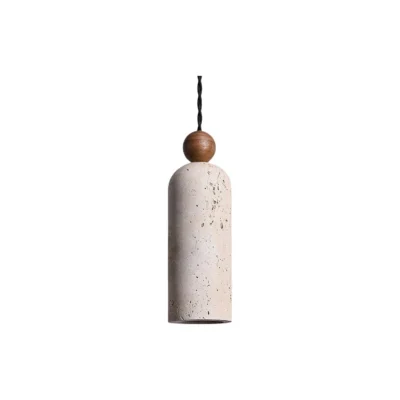 Cylinder Wood Bead Pendant Light
