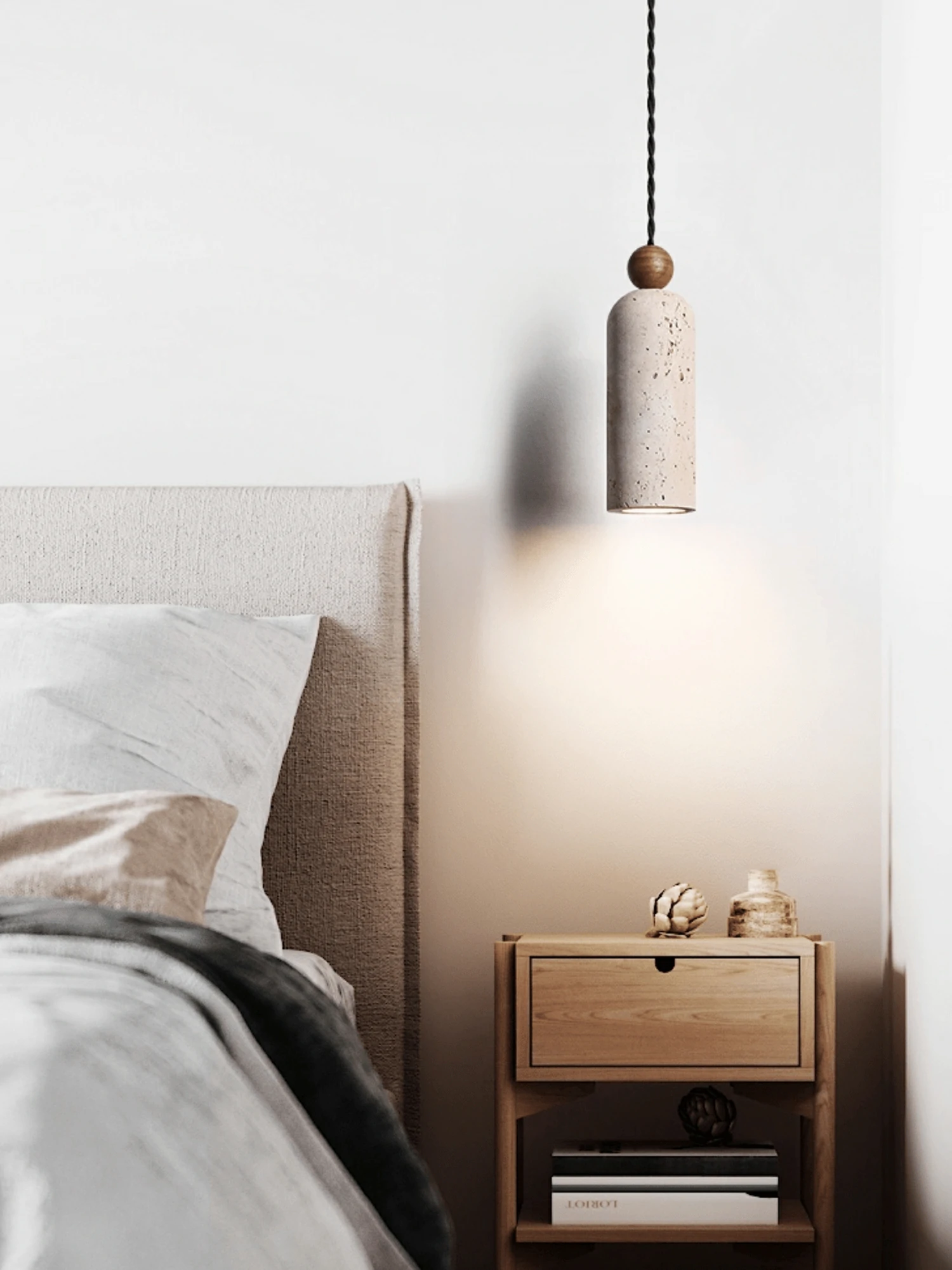 Cylinder Wood Bead Pendant Light - Image 8