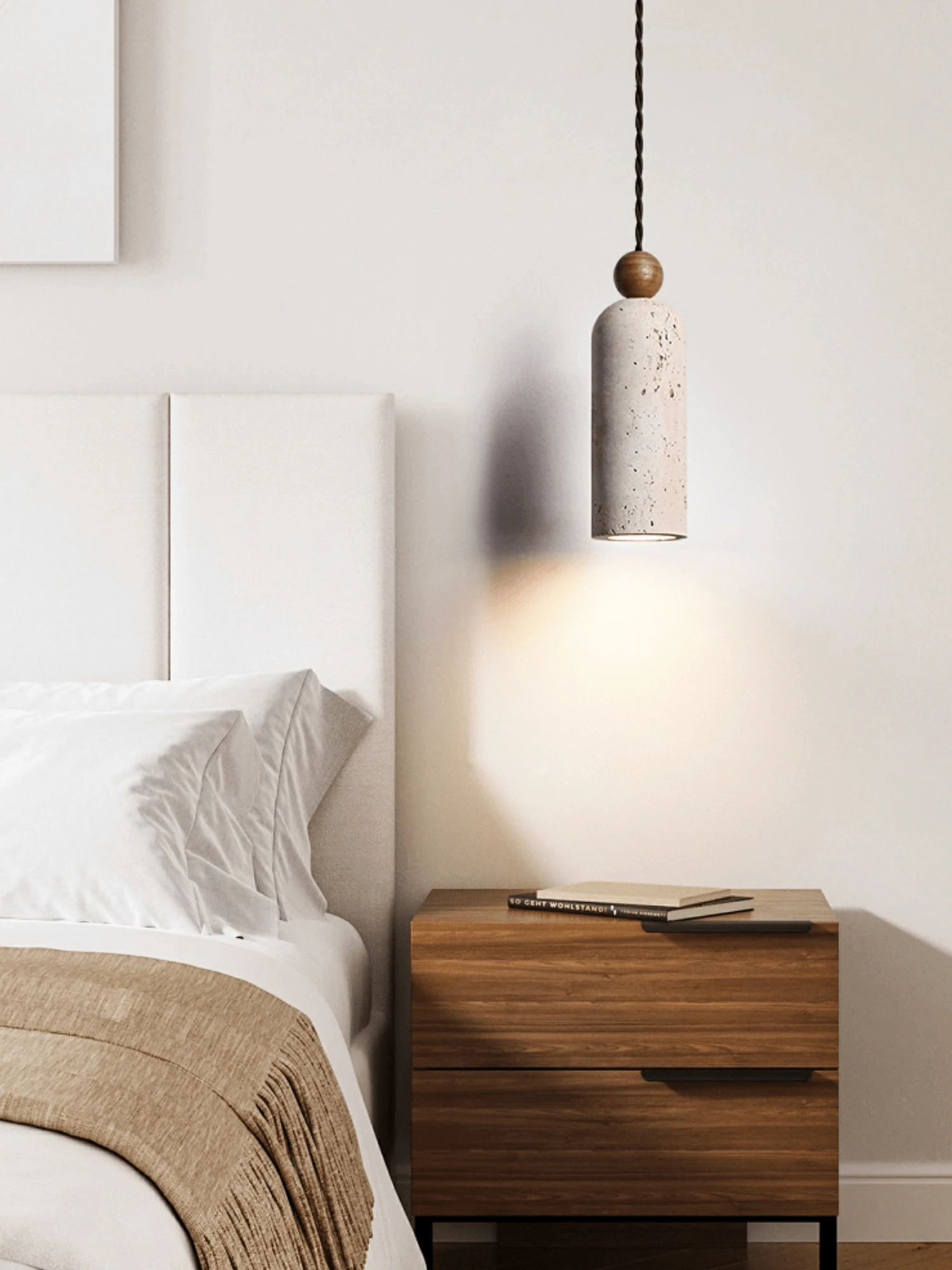 Cylinder Wood Bead Pendant Light - Image 9