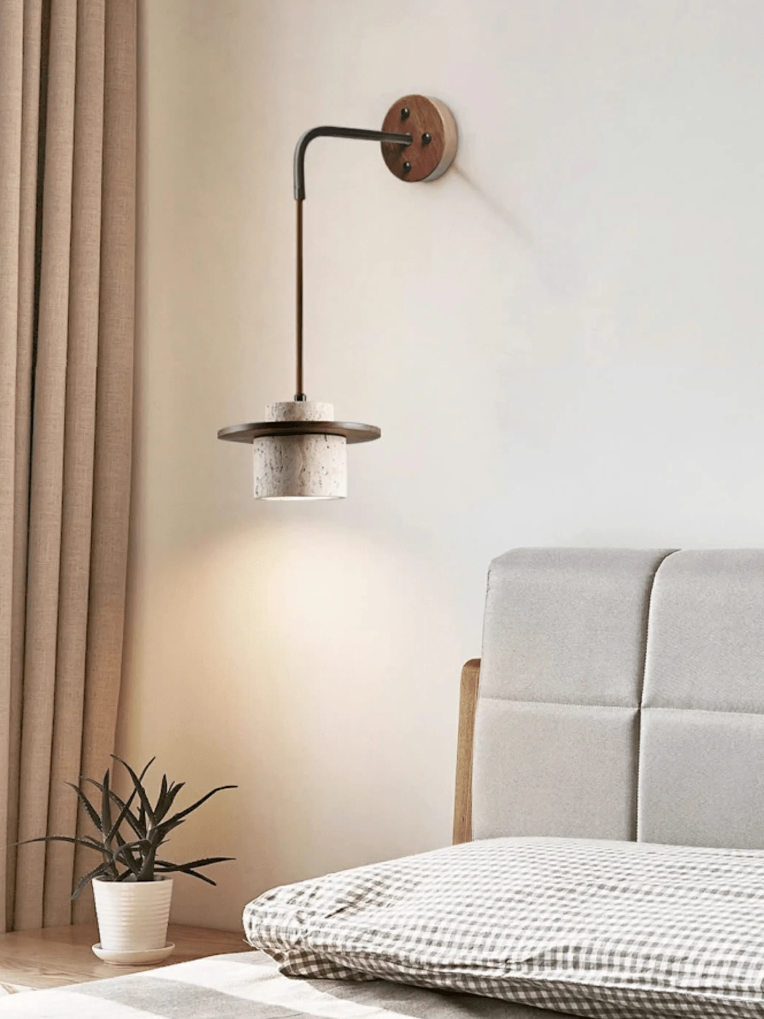 Cylindrical Stone Sconce - Image 3