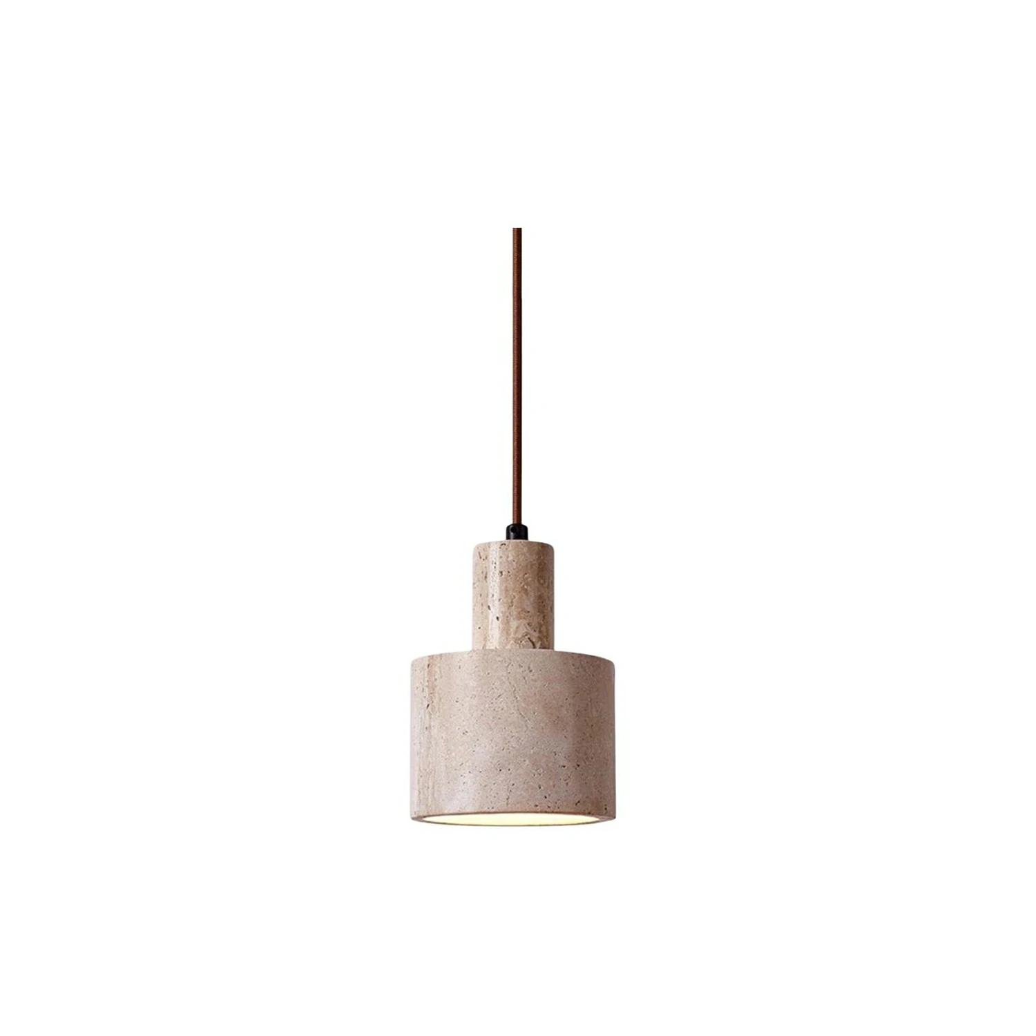 Cylindrical Travertine Pendant Lamp
