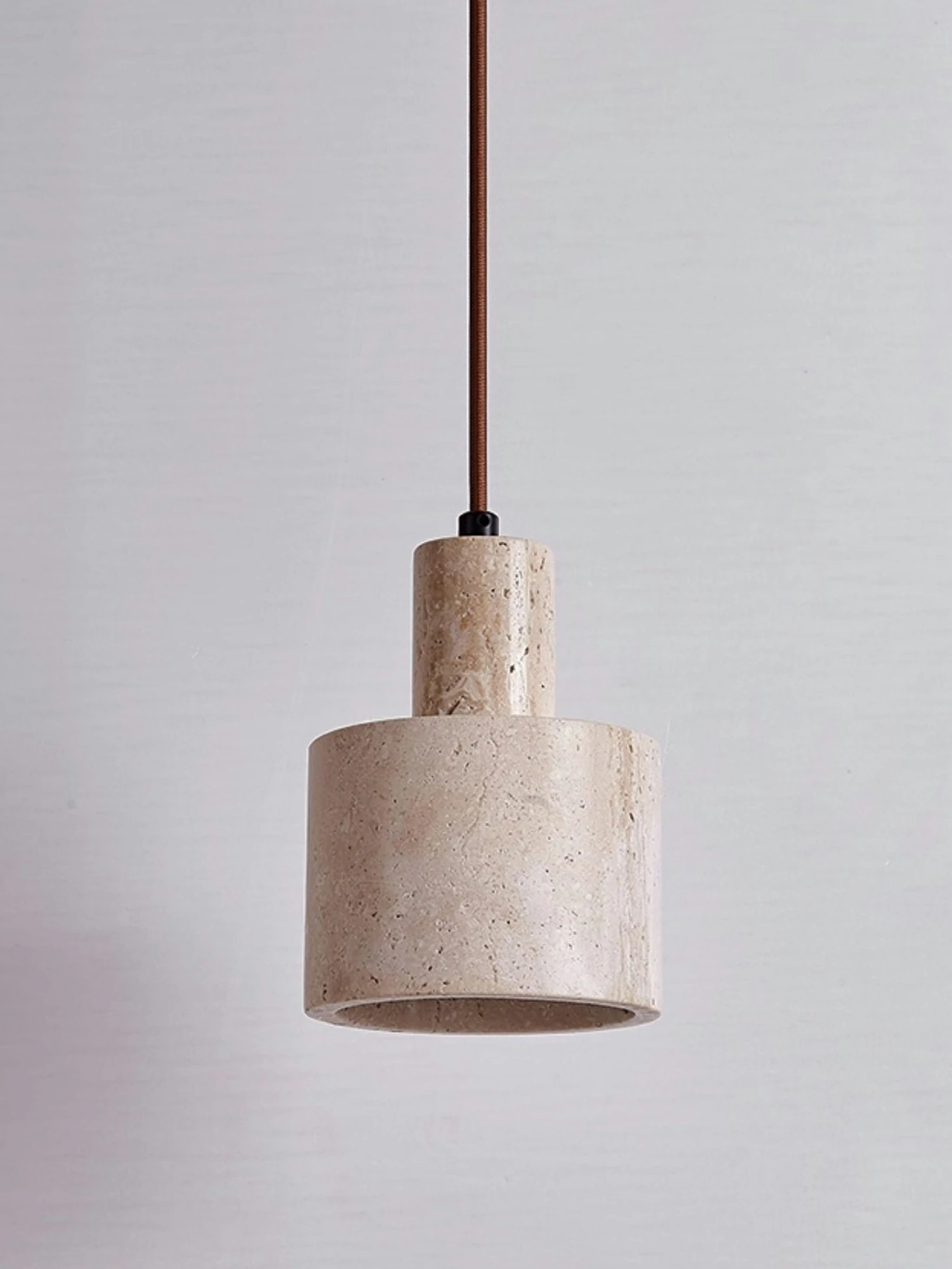 Cylindrical Travertine Pendant Lamp - Image 10