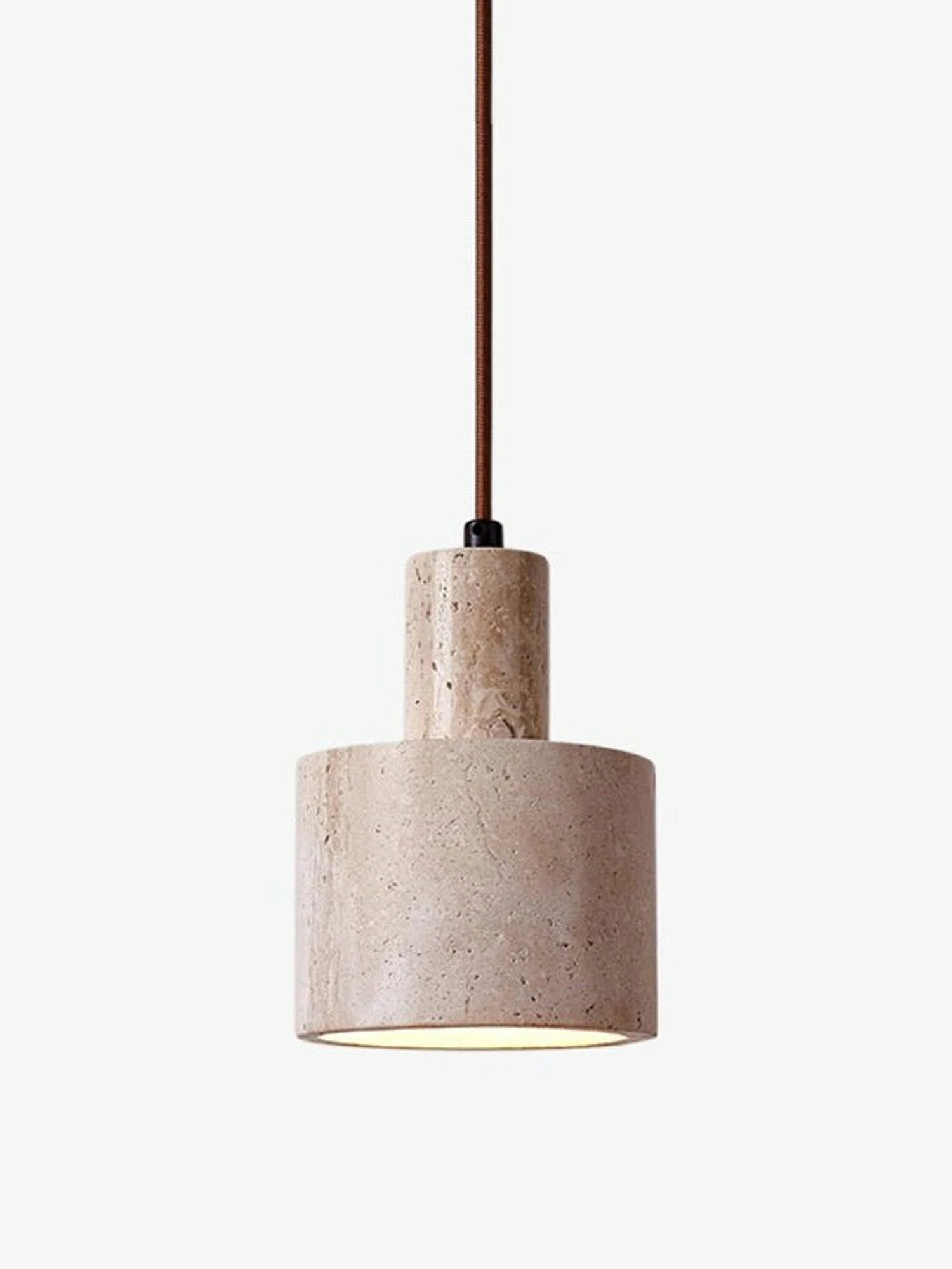 Cylindrical Travertine Pendant Lamp - Image 11