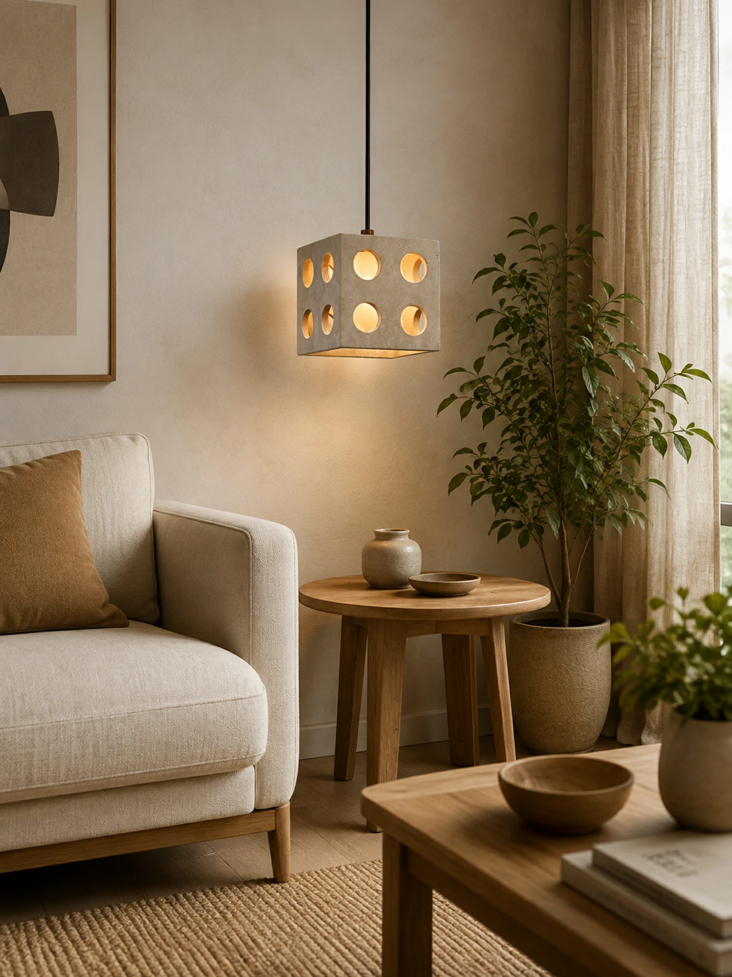 Dice Travertine Pendant Light - Image 8