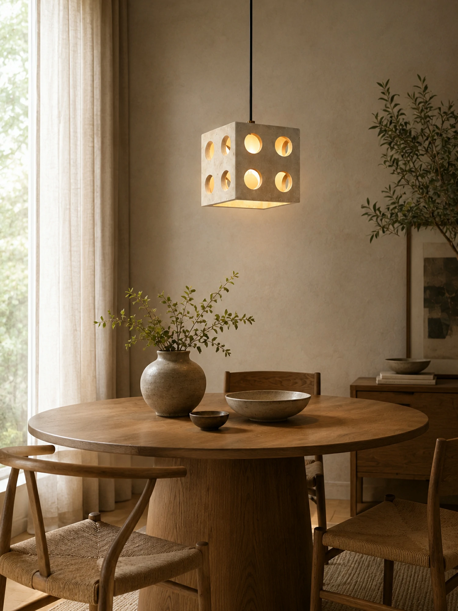 Dice Travertine Pendant Light - Image 2