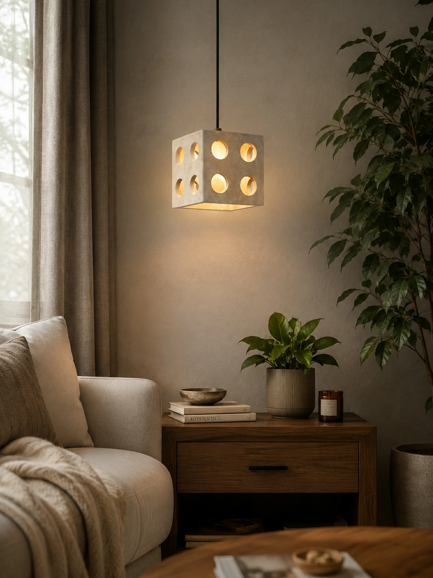 Dice Travertine Pendant Light - Image 3