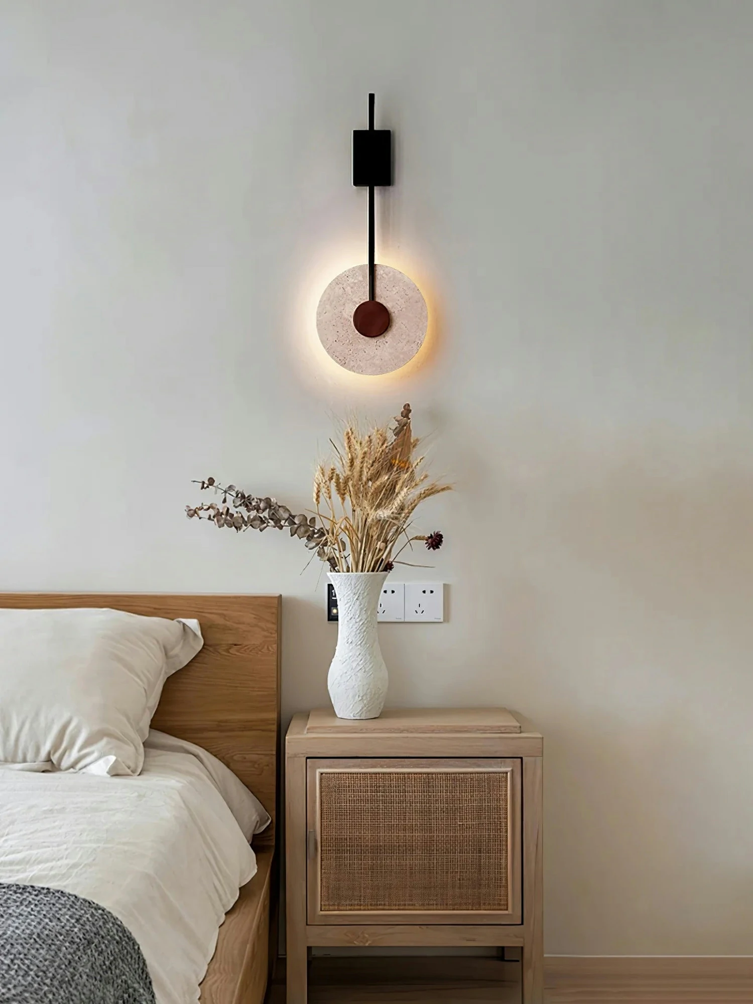 Disc Travertine Wall Lamp - Image 4