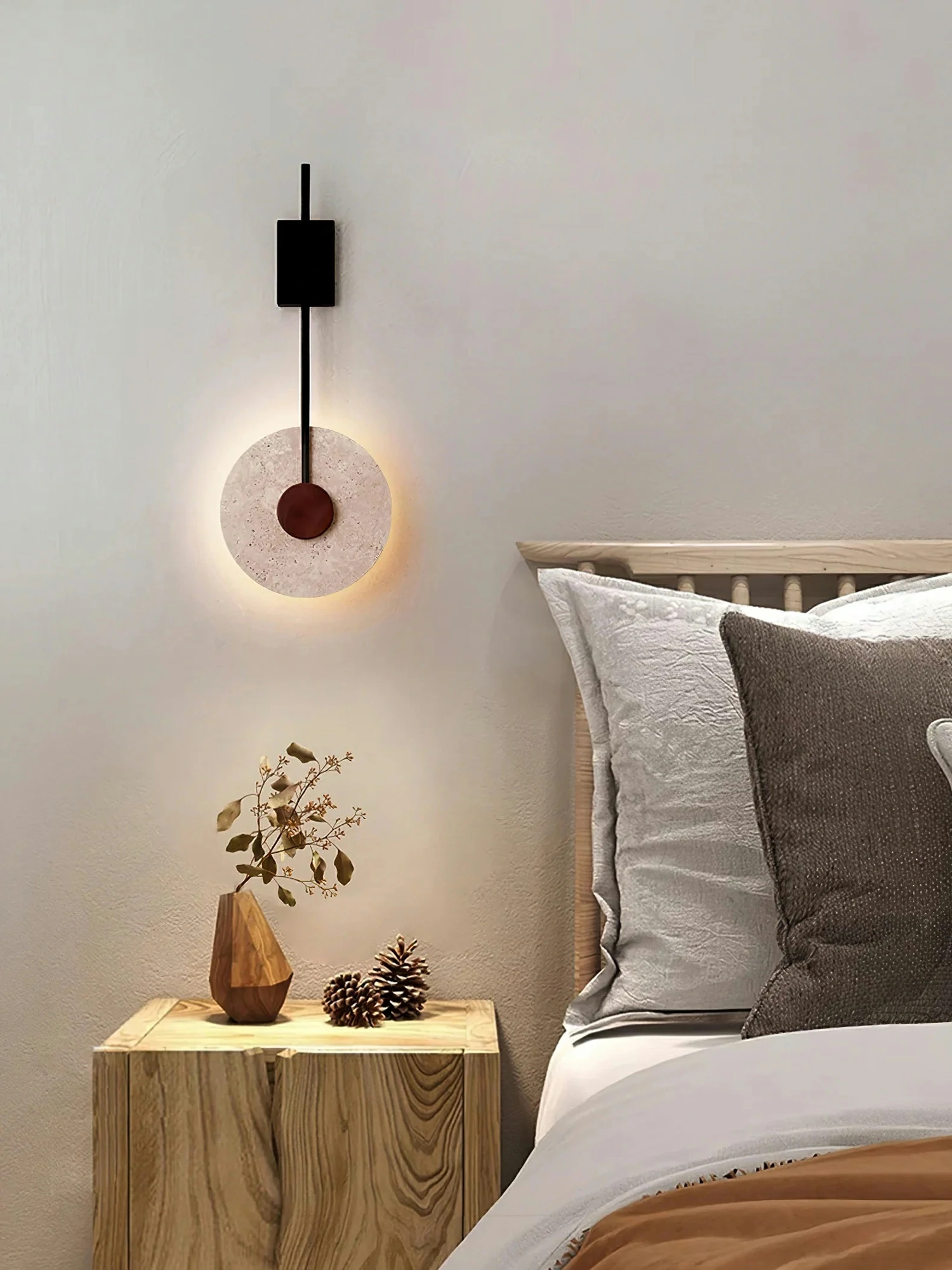 Disc Travertine Wall Lamp - Image 5