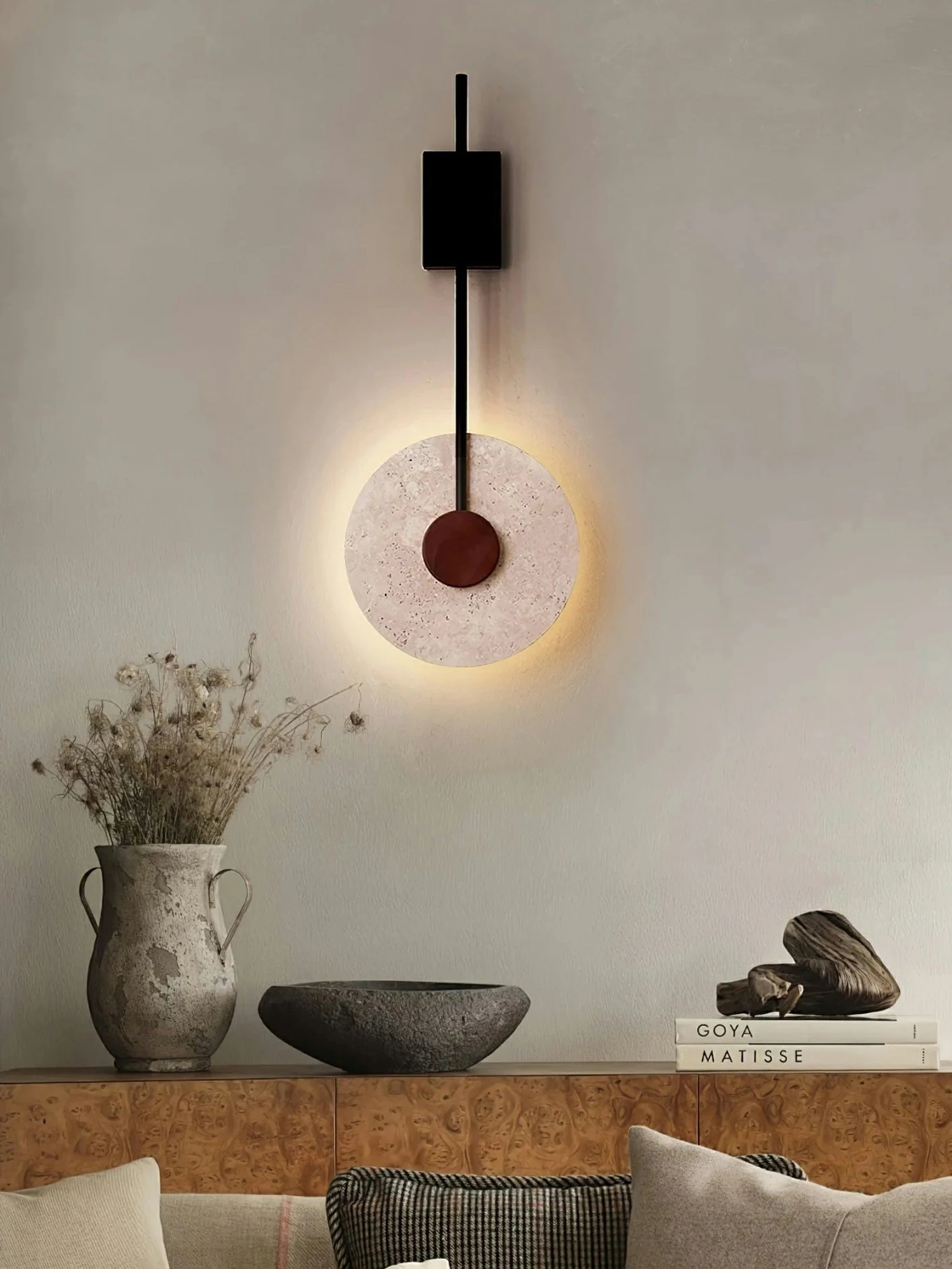 Disc Travertine Wall Lamp - Image 7