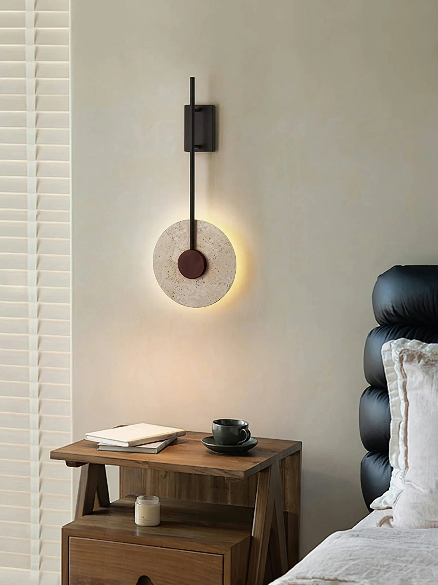 Disc Travertine Wall Lamp - Image 8