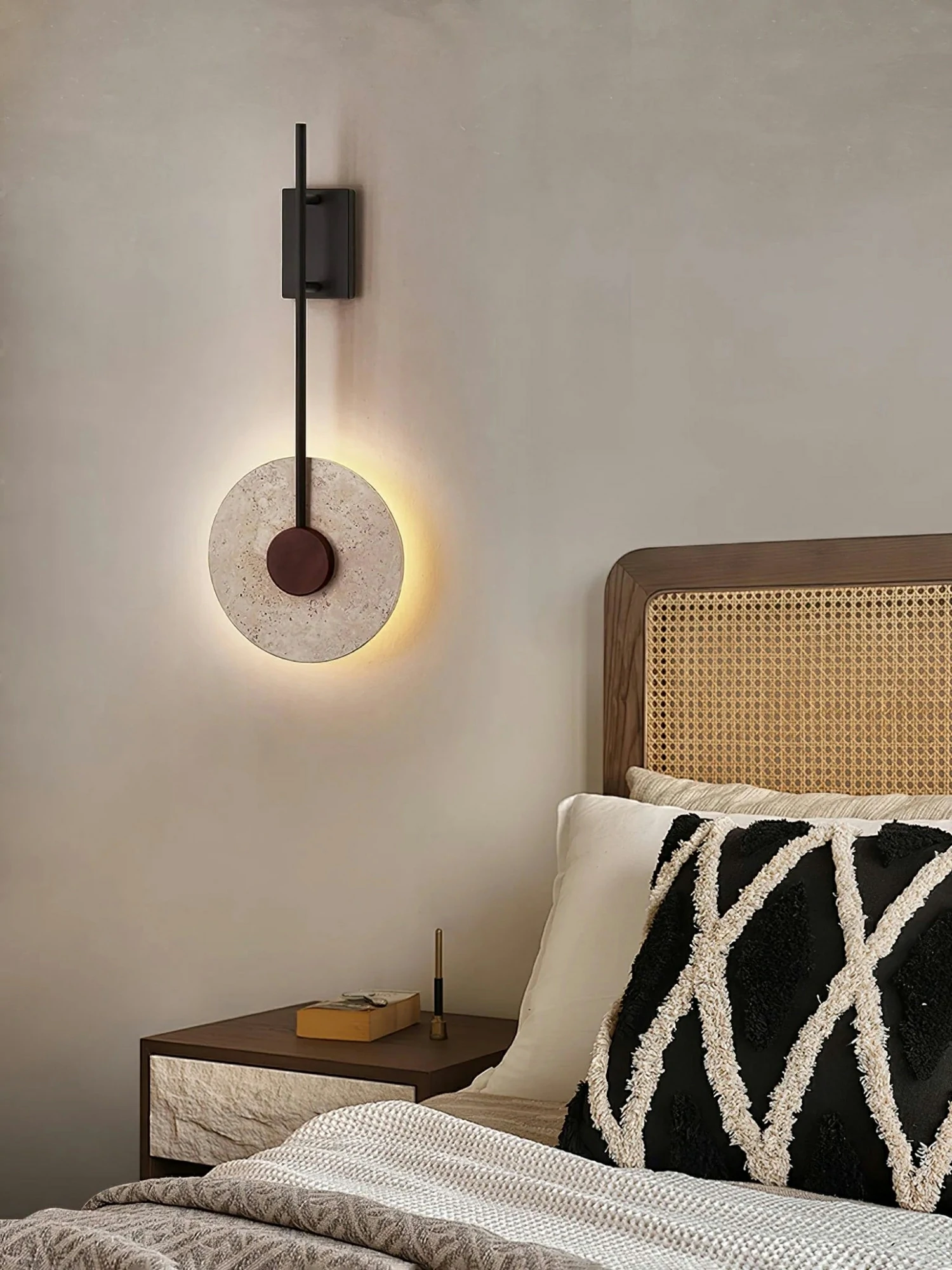 Disc Travertine Wall Lamp - Image 2