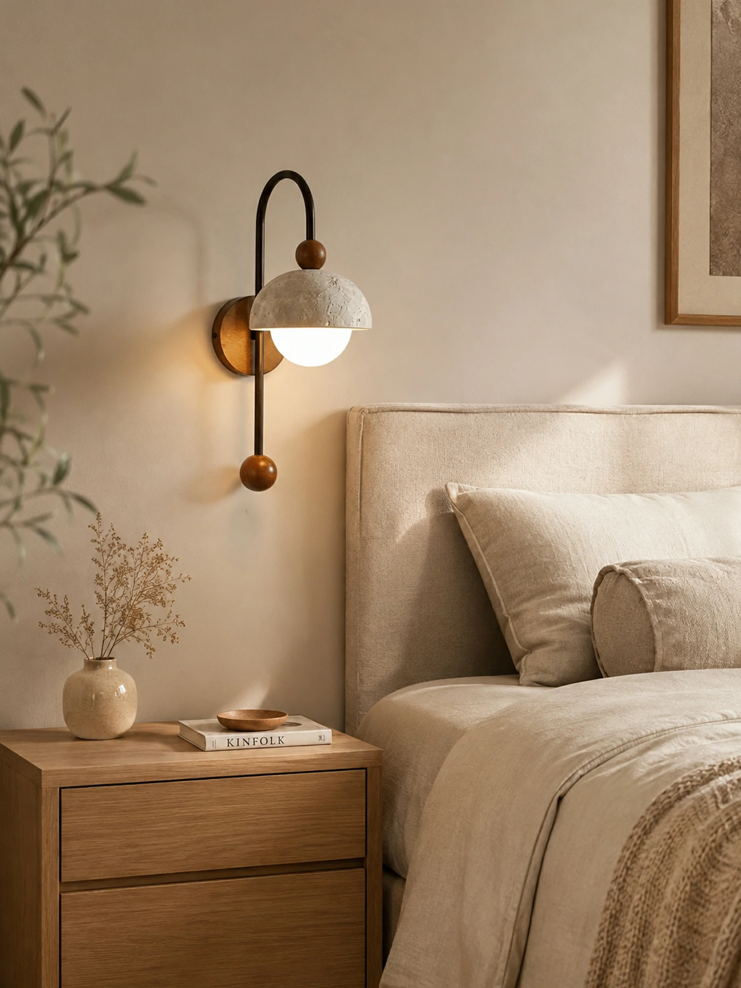 Dome Globe Travertine Arc Sconce - Image 3