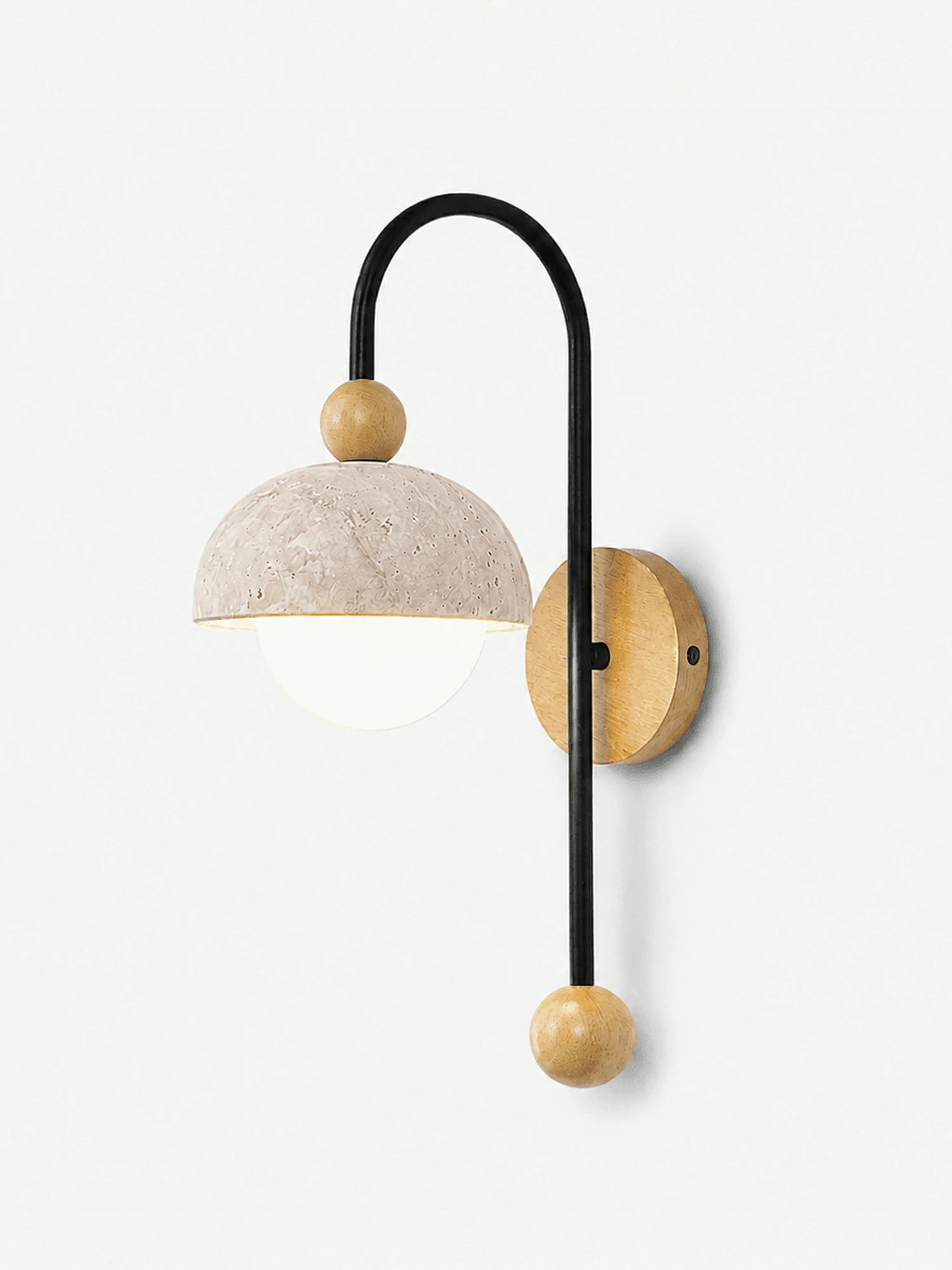 Dome Globe Travertine Arc Sconce - Image 11