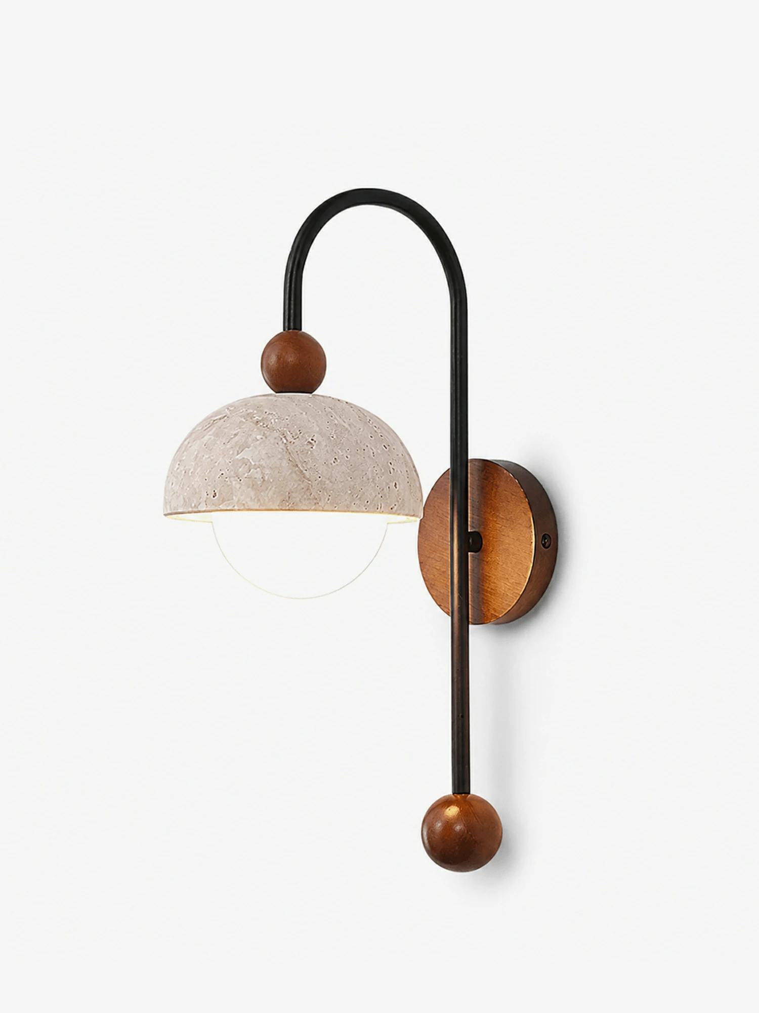 Dome Globe Travertine Arc Sconce - Image 10