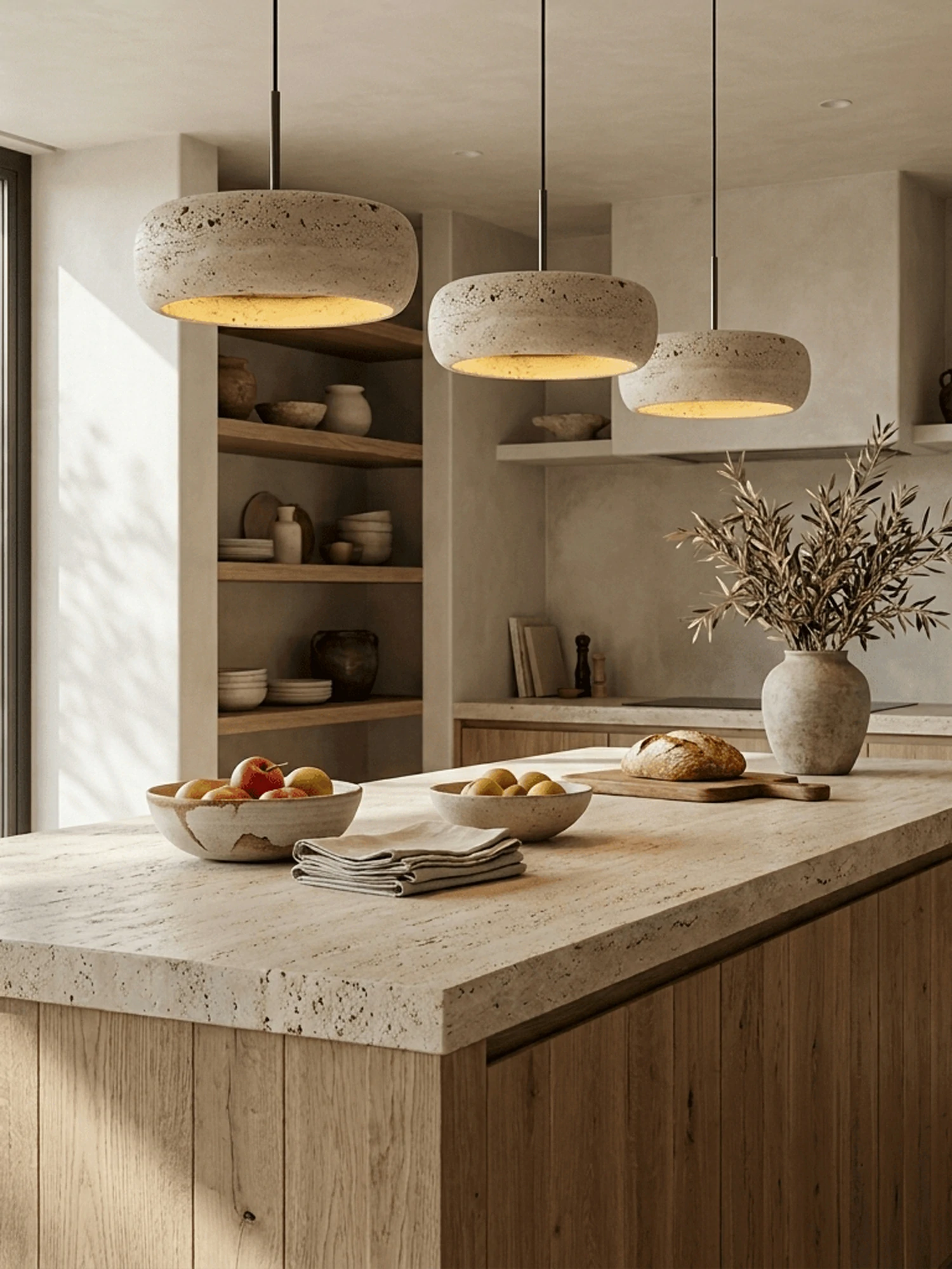 Donut Travertine Pendant Lamp - Image 3