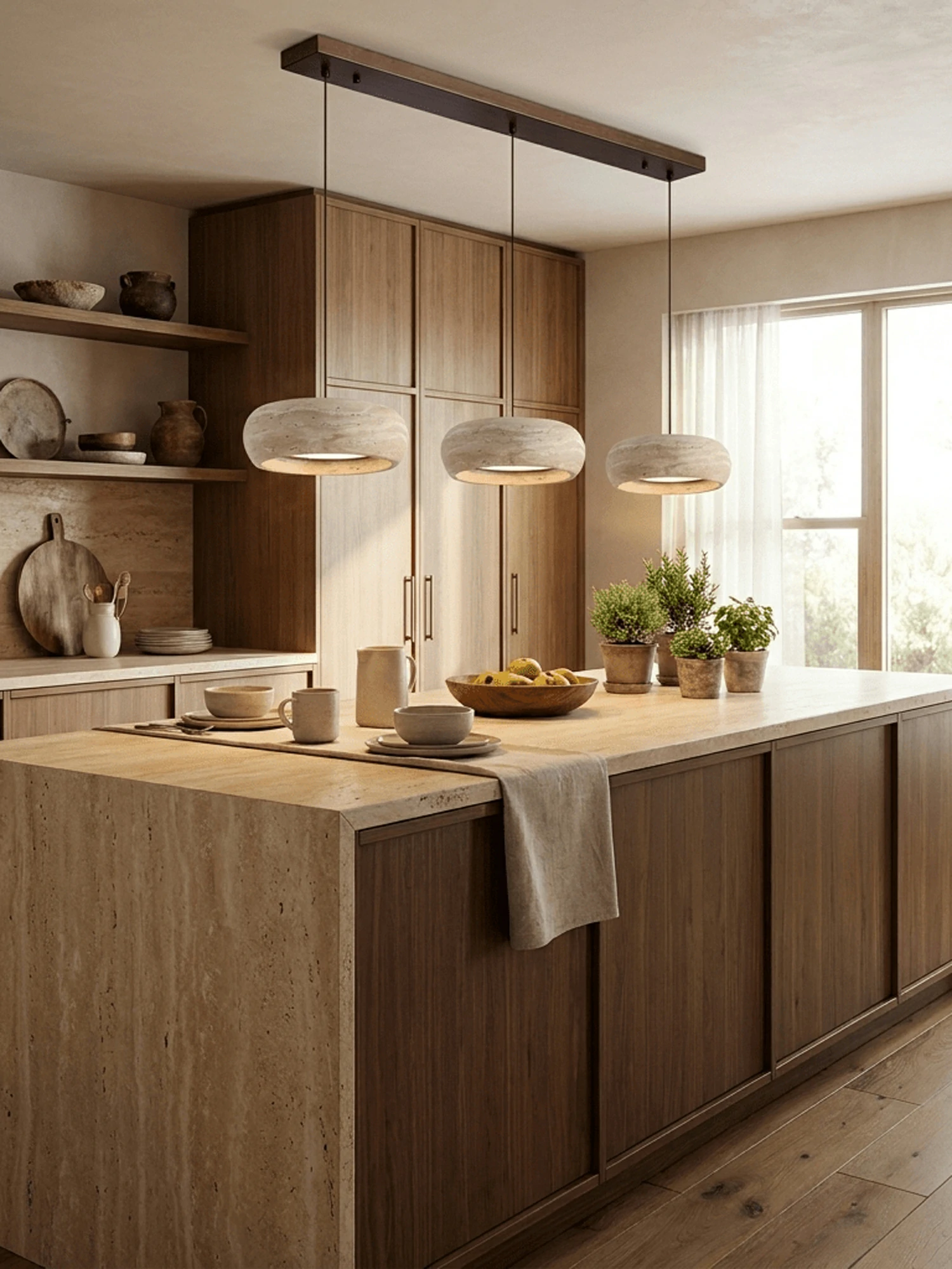 Donut Travertine Pendant Lamp - Image 6