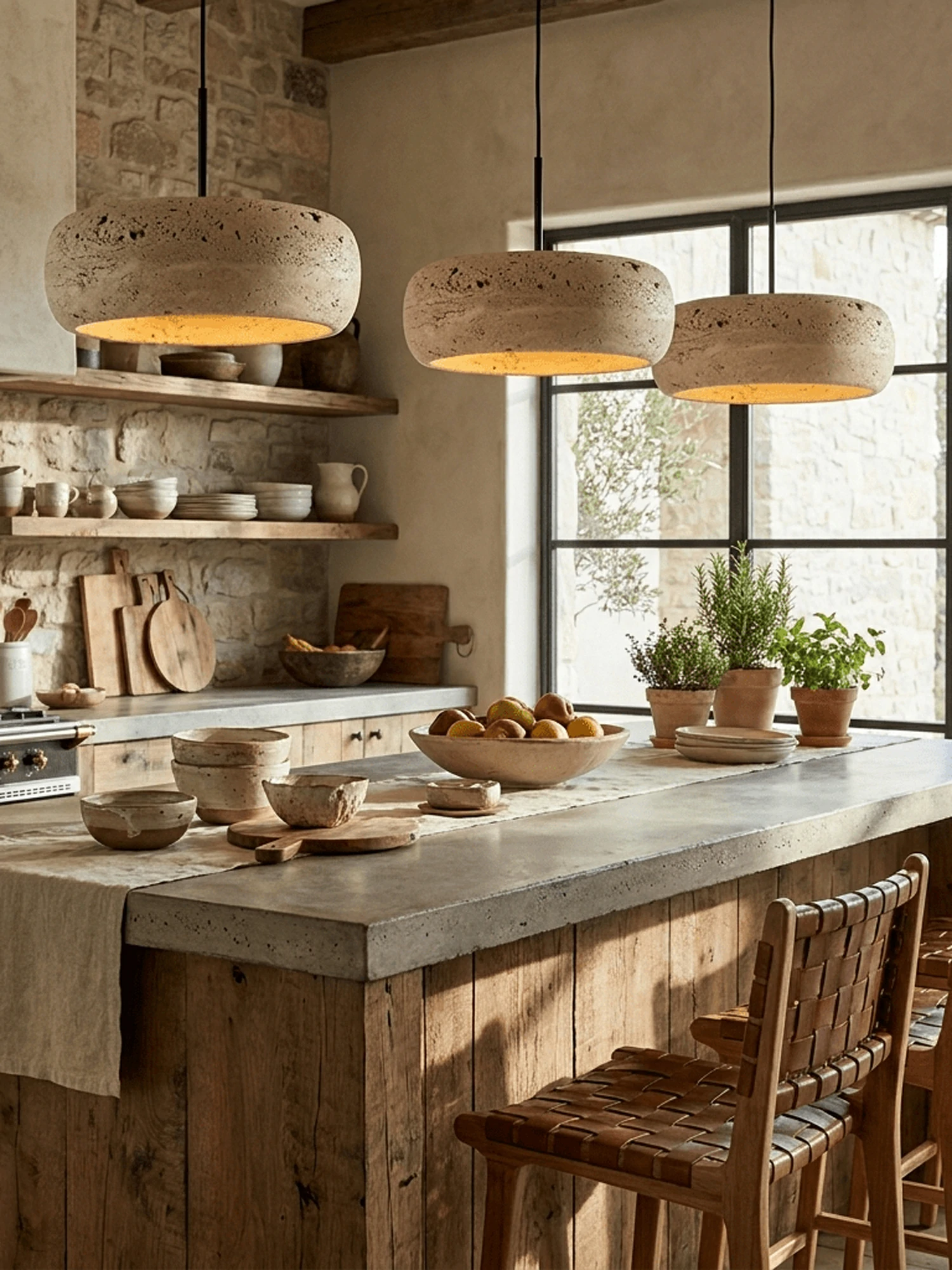 Donut Travertine Pendant Lamp - Image 2