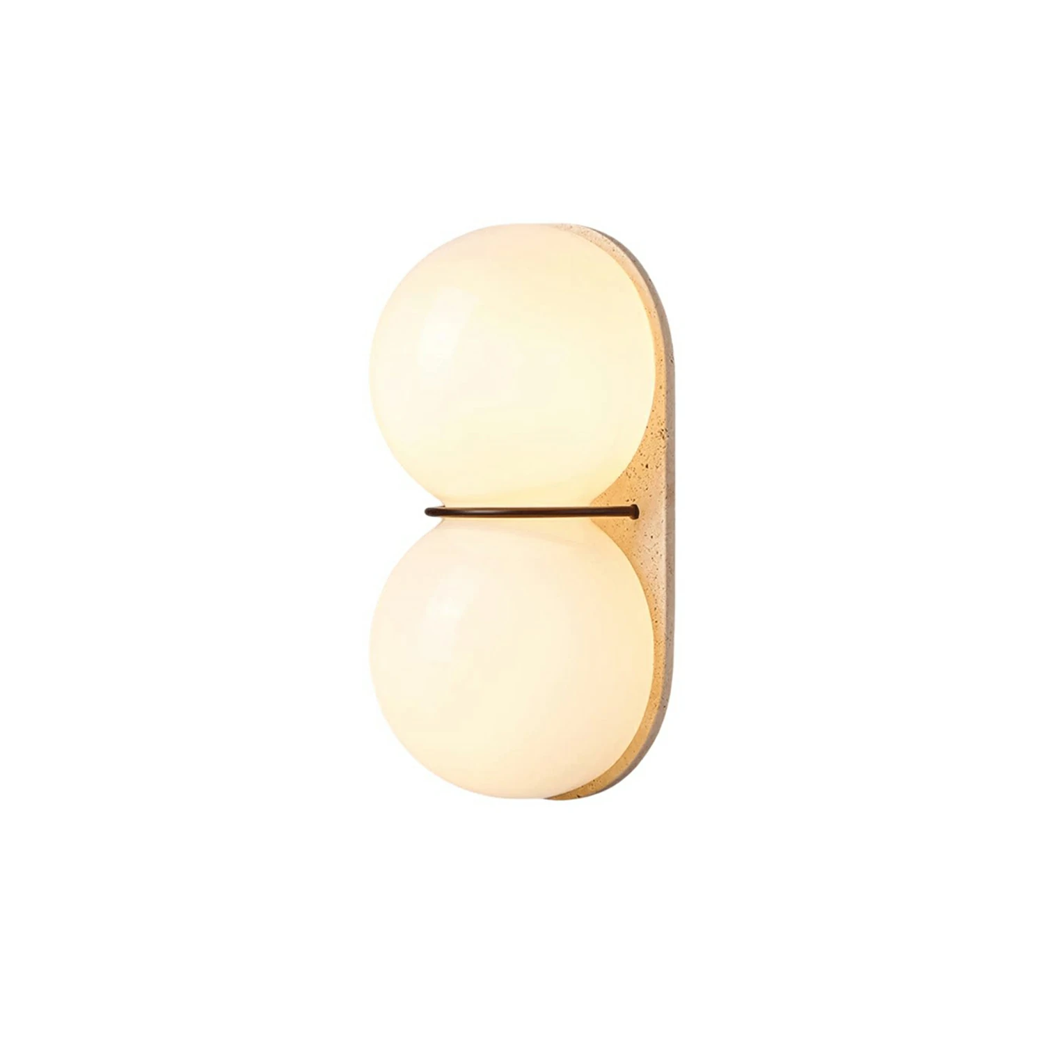 Double Globe Travertine Wall Sconce