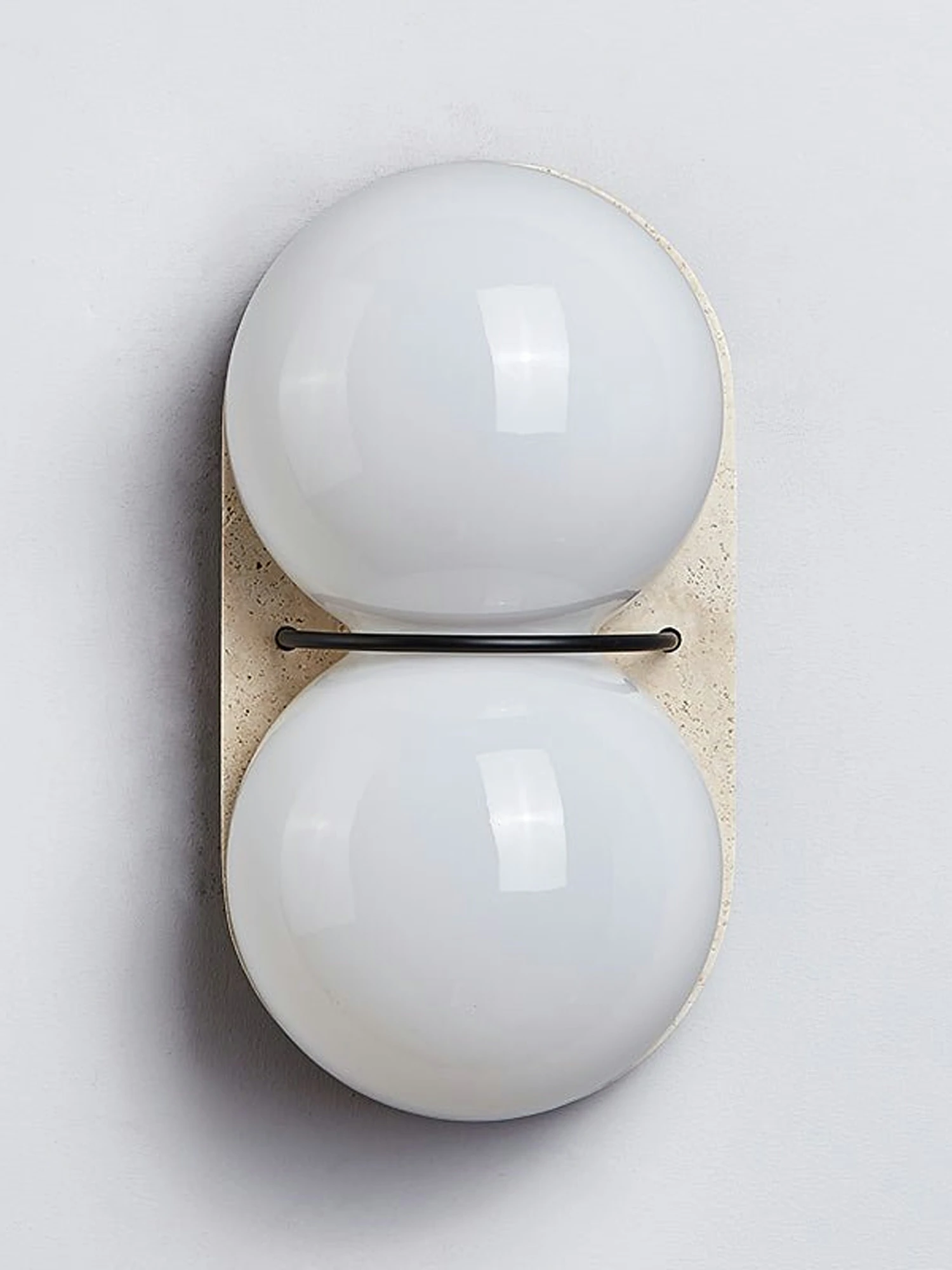 Double Globe Travertine Wall Sconce - Image 13