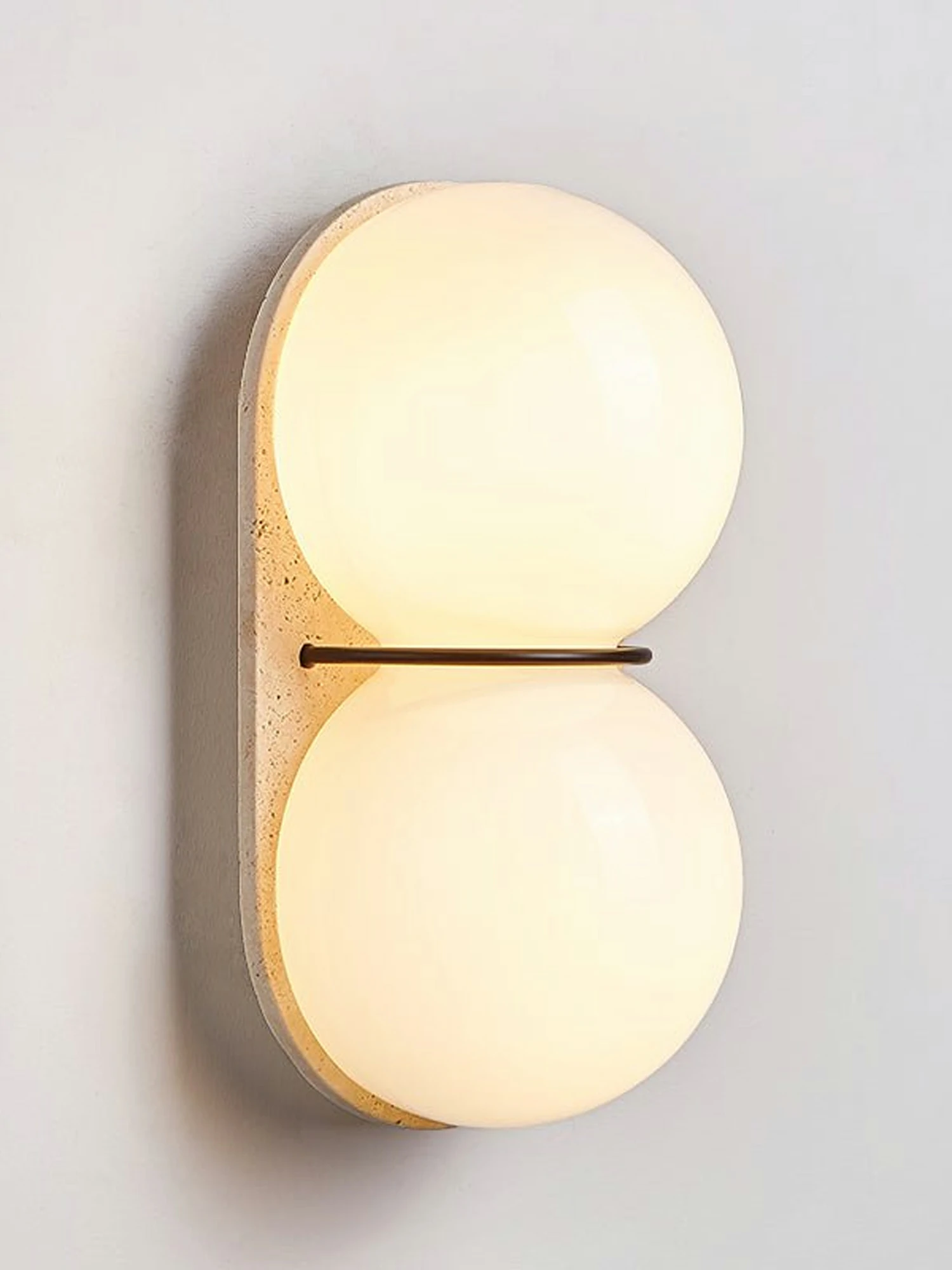 Double Globe Travertine Wall Sconce - Image 11