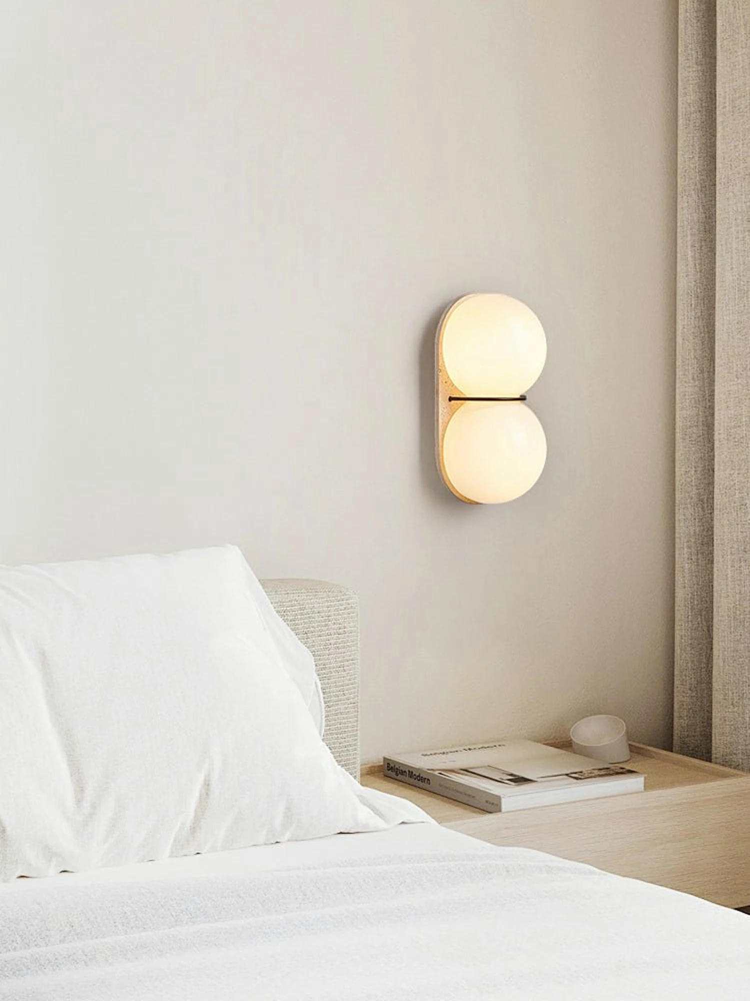 Double Globe Travertine Wall Sconce - Image 10