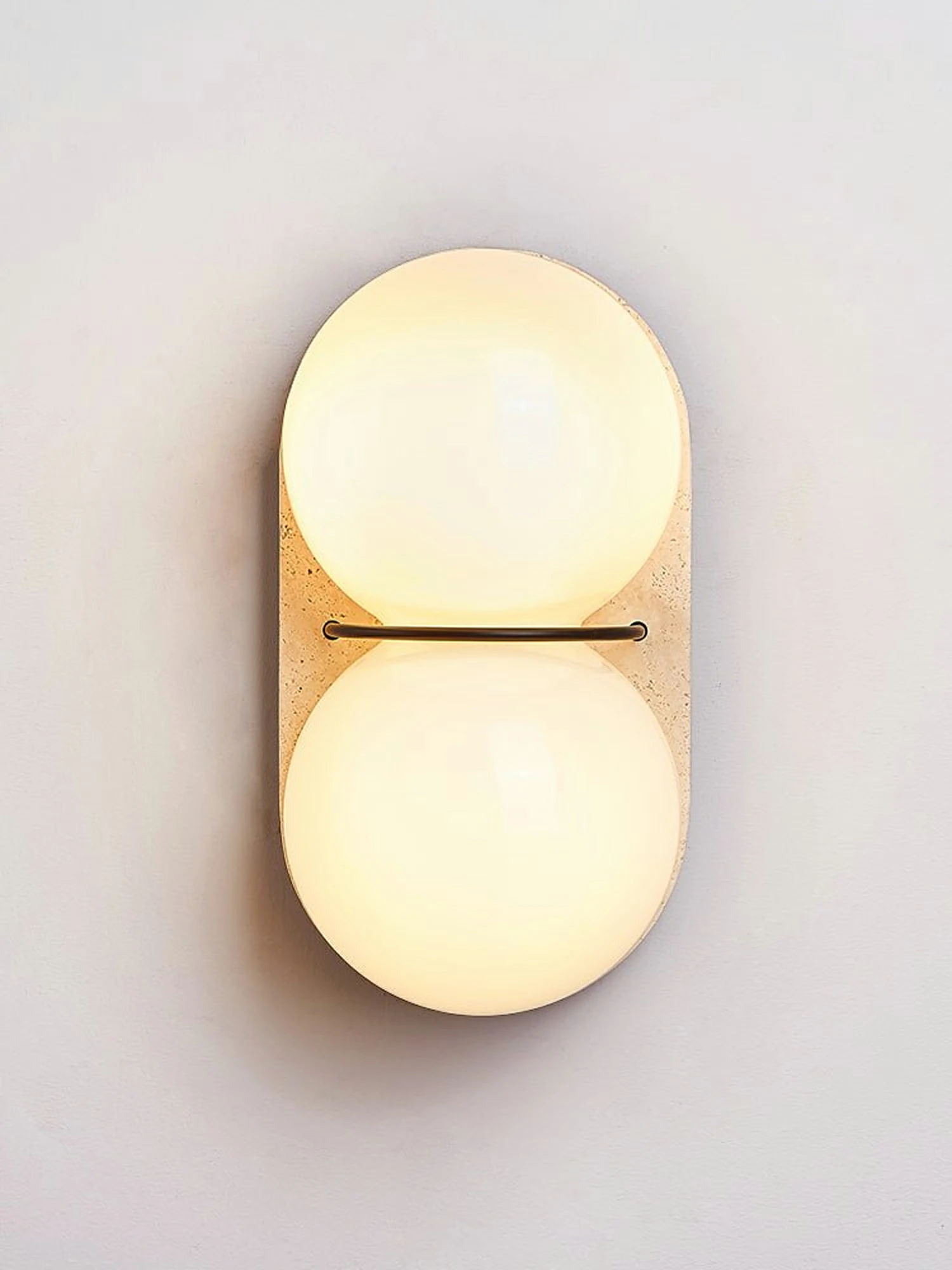 Double Globe Travertine Wall Sconce - Image 12