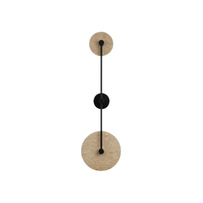 Dual Disc Travertine Wall Sconce