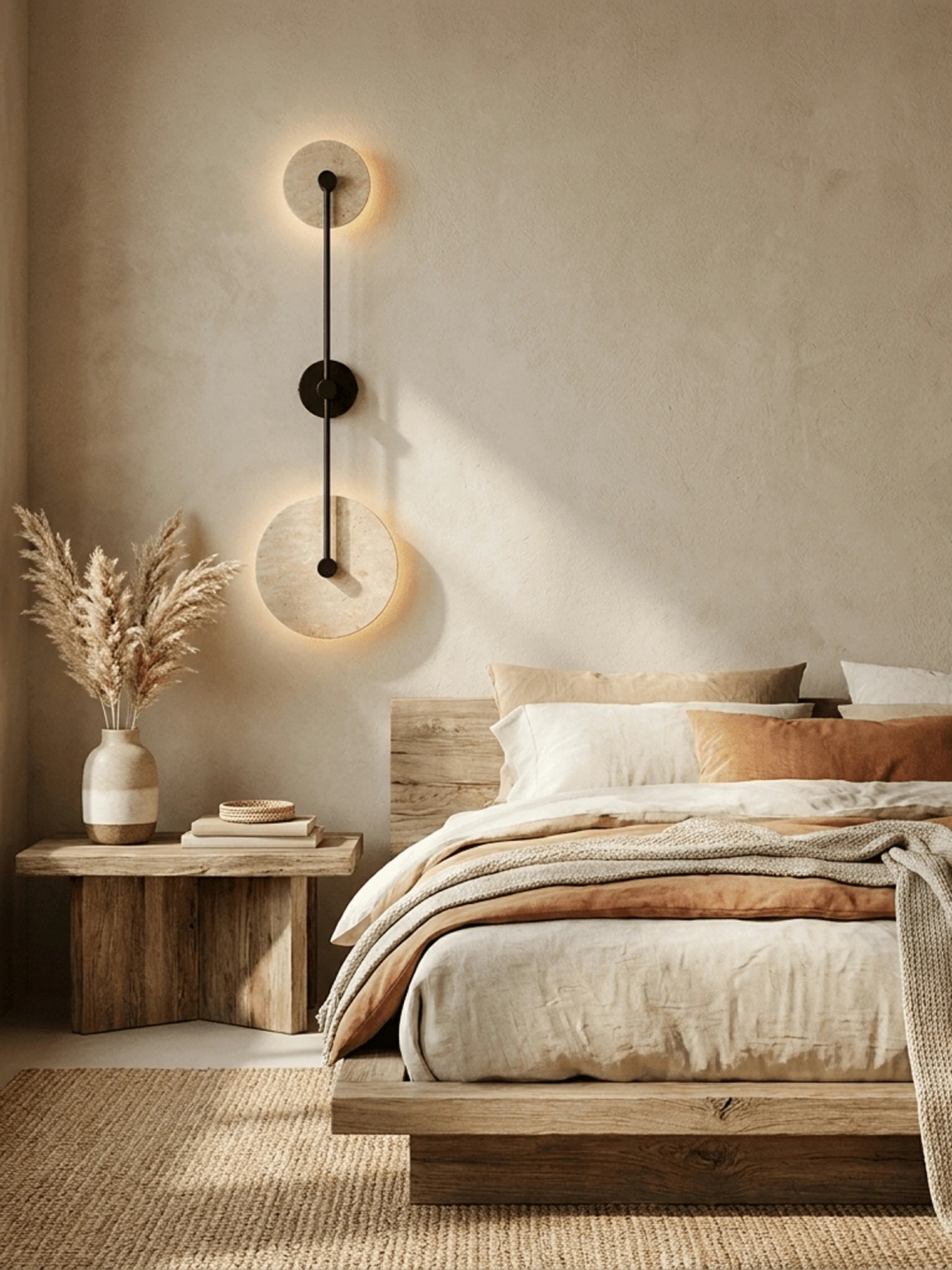 Dual Disc Travertine Wall Sconce - Image 9