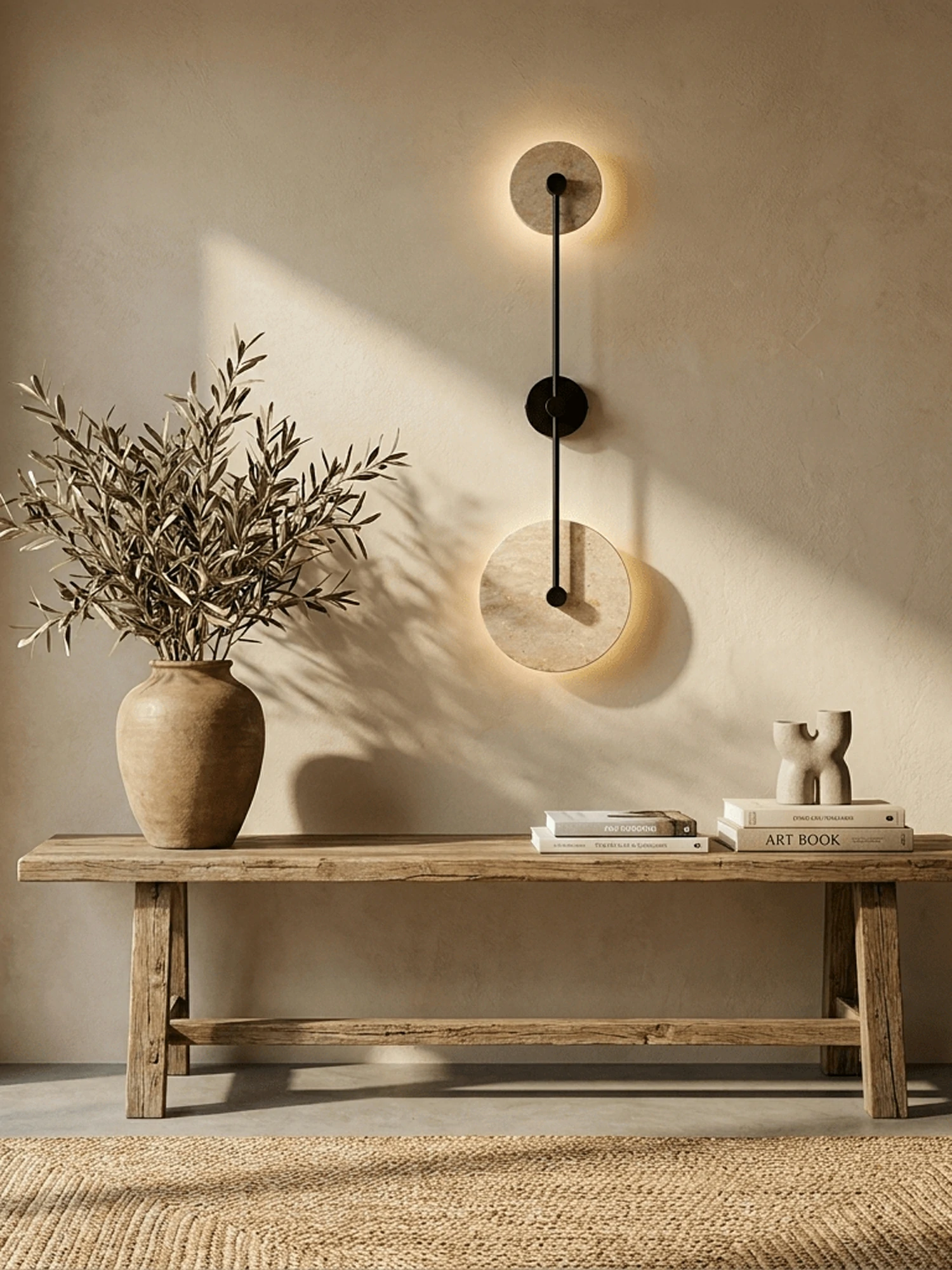 Dual Disc Travertine Wall Sconce - Image 10