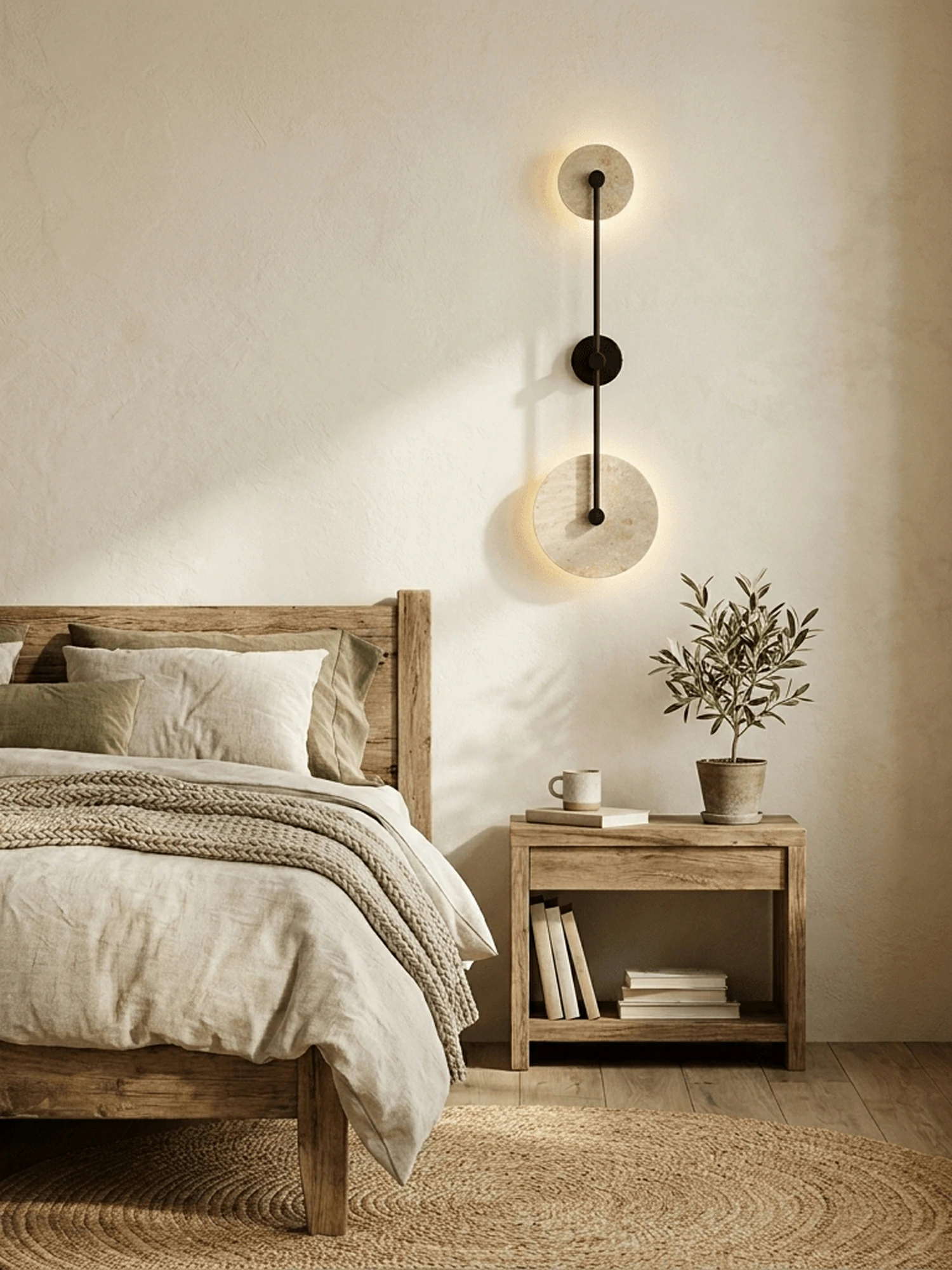 Dual Disc Travertine Wall Sconce - Image 11