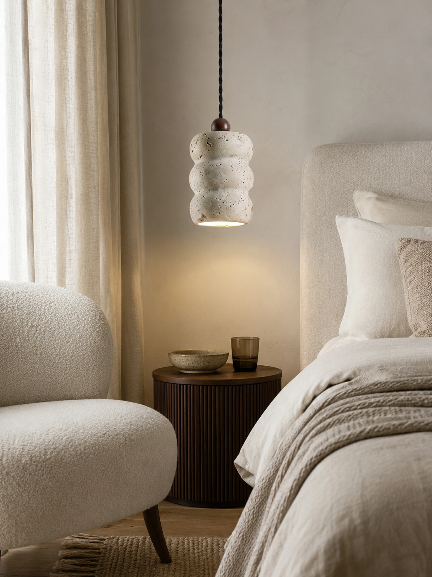 Dune Pebble Travertine Pendant Light - Image 3