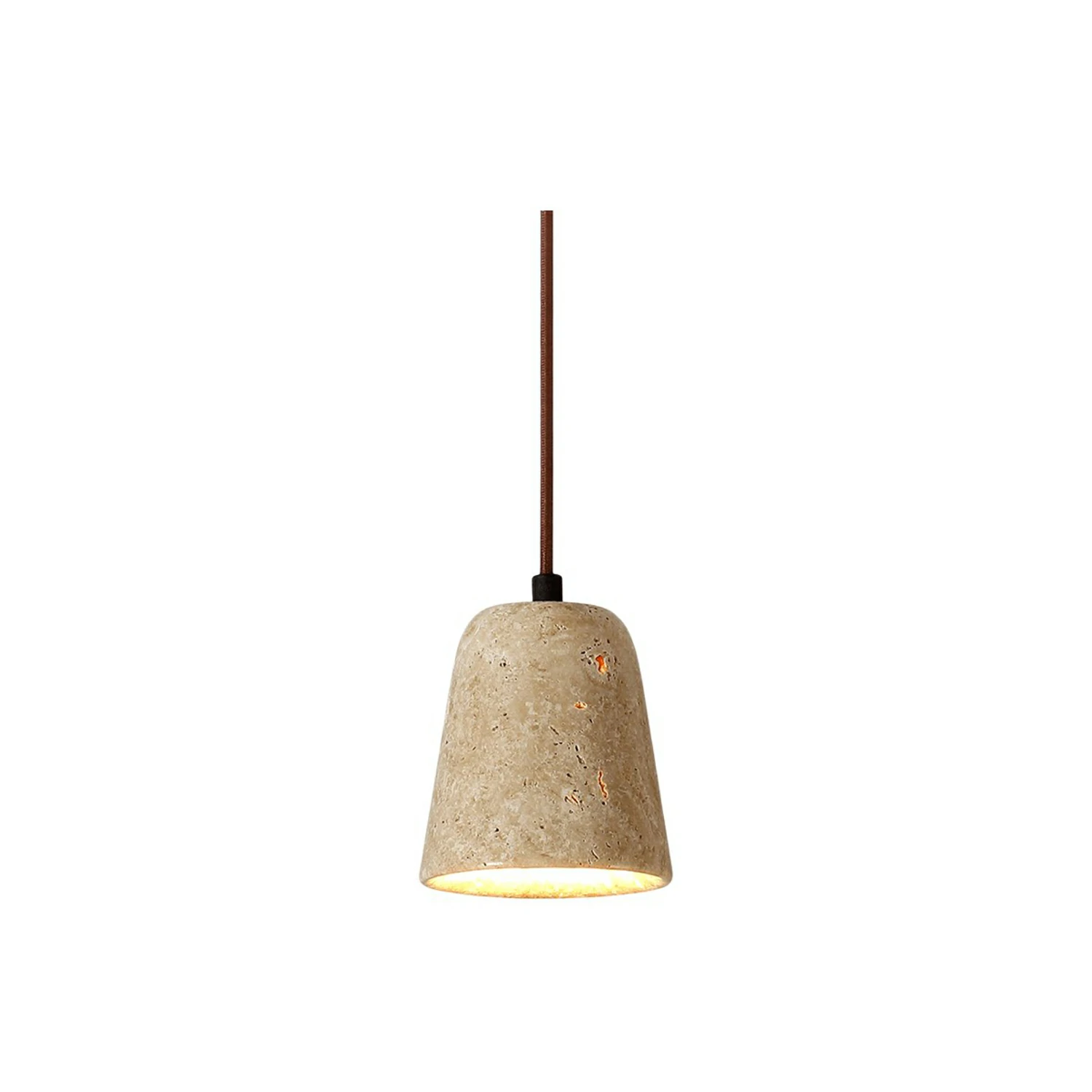 Earthy Travertine Cone Pendant Light