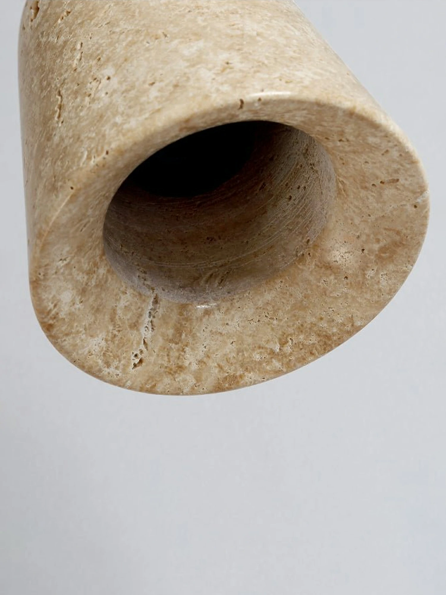 Earthy Travertine Cone Pendant Light - Image 8