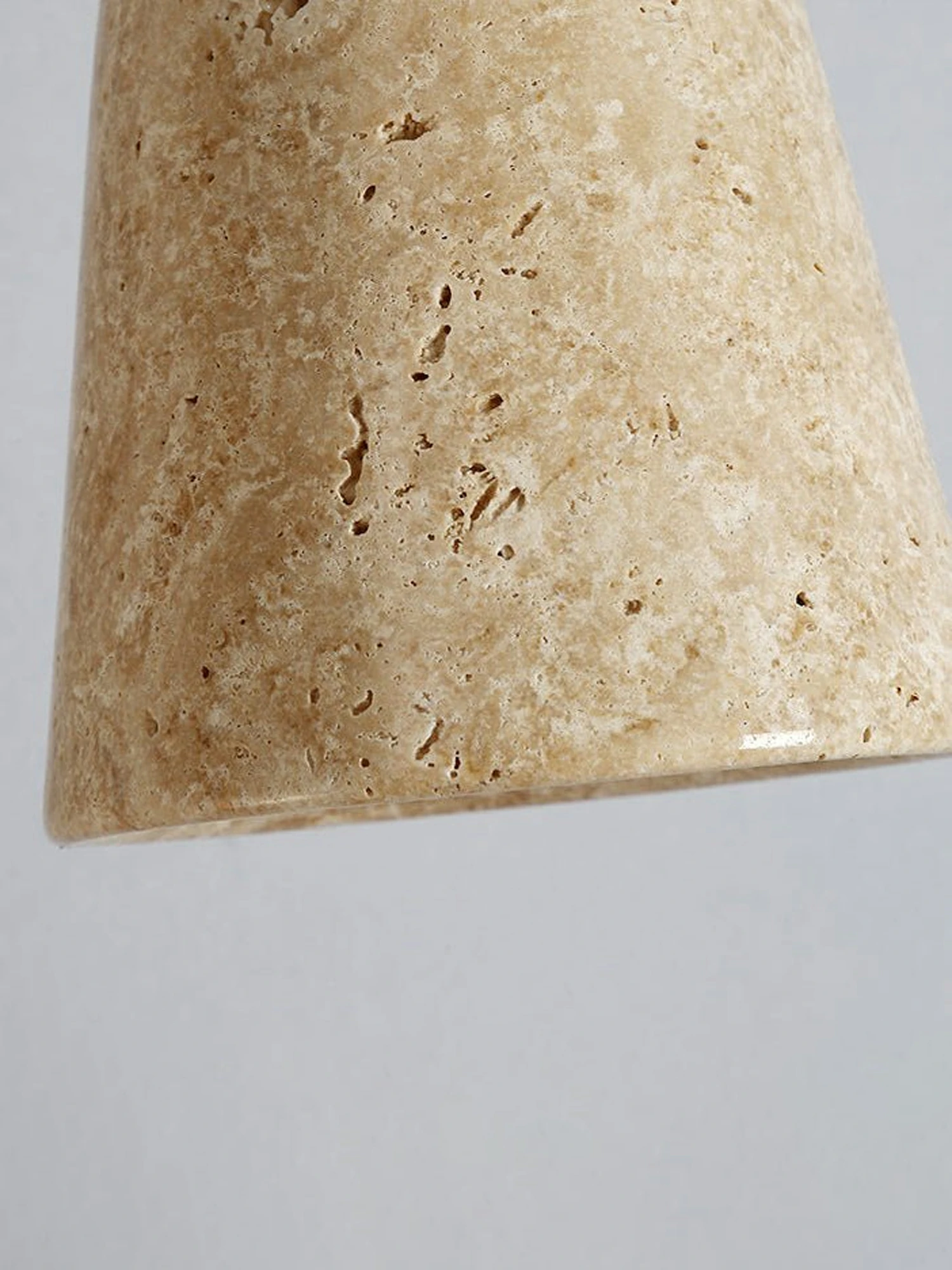 Earthy Travertine Cone Pendant Light - Image 9