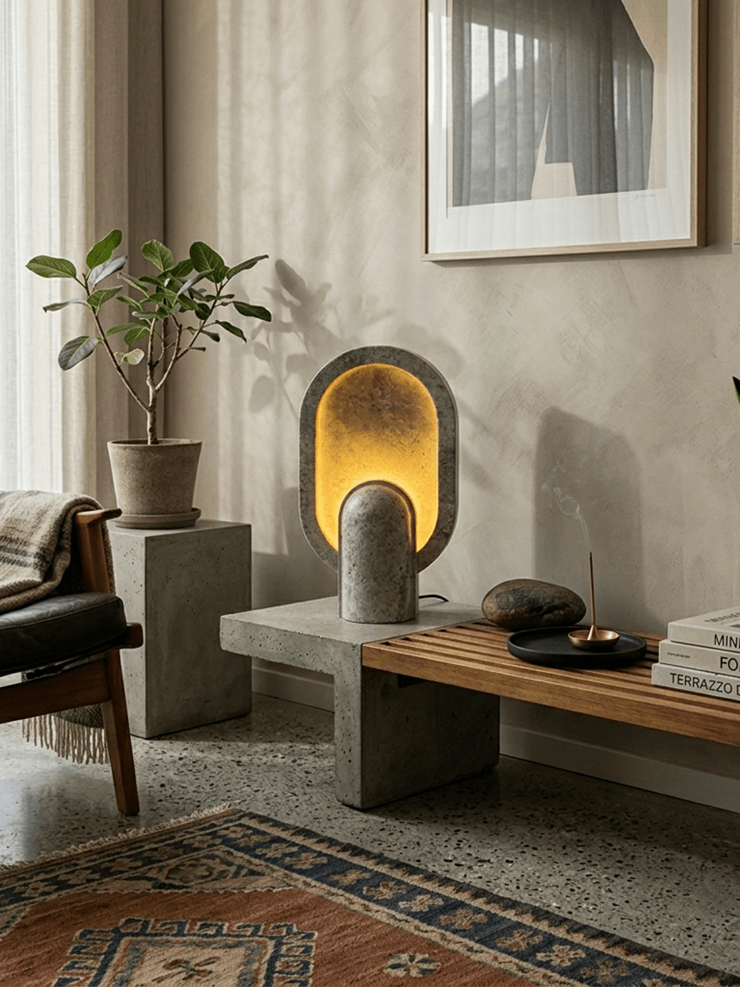 Eclipse Travertine Table Lamp - Image 5