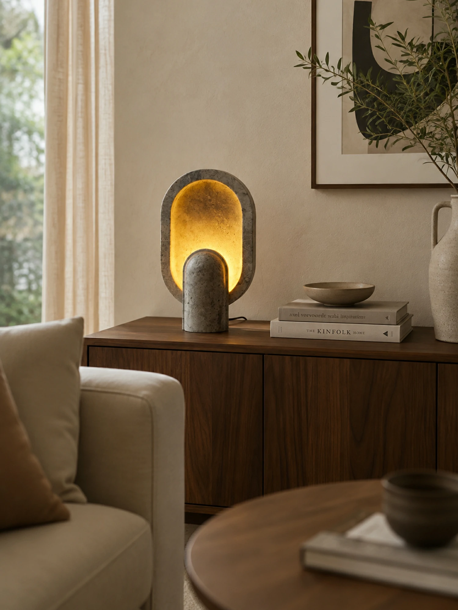 Eclipse Travertine Table Lamp - Image 9