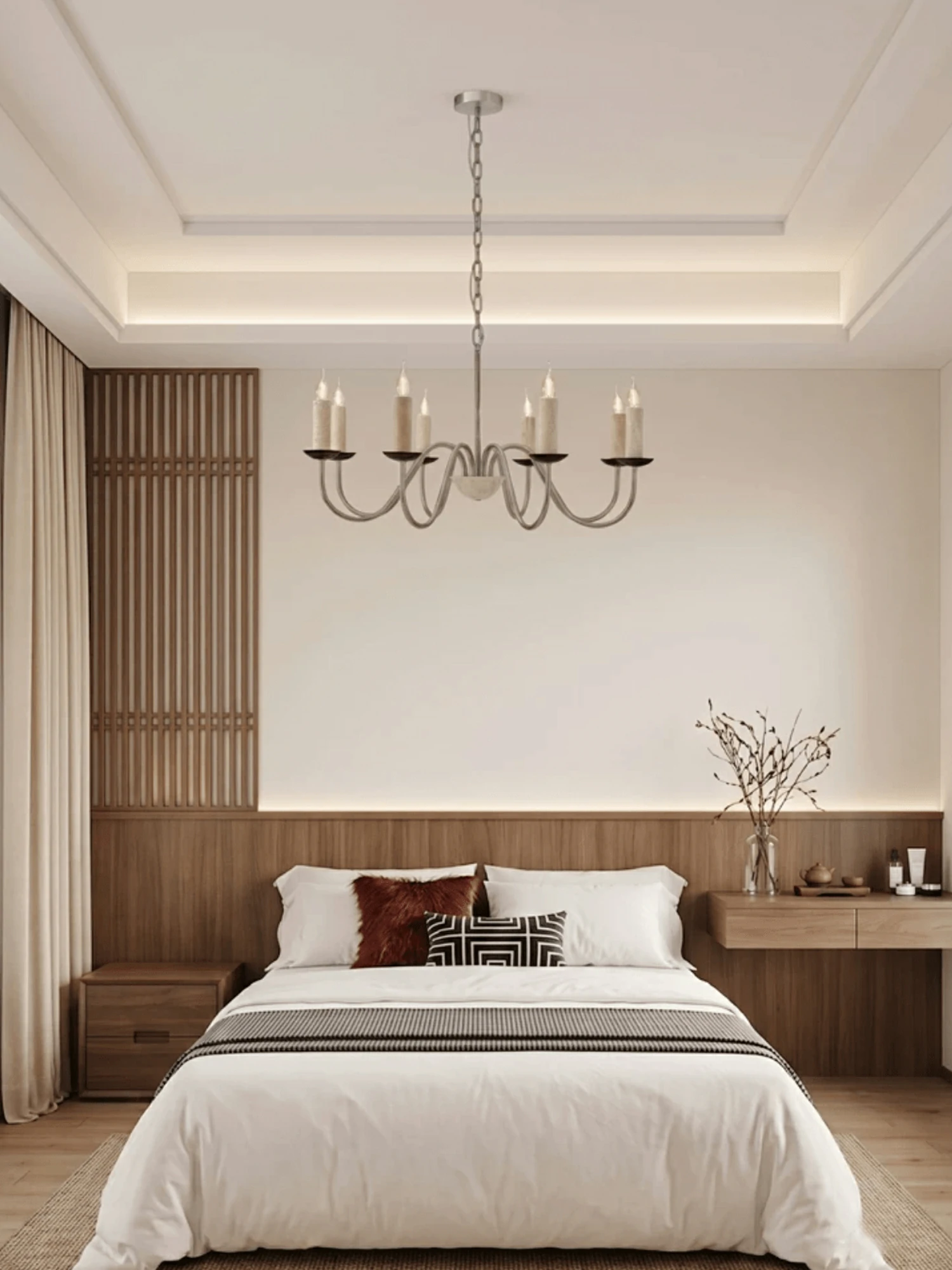 Edris Travertine Candle Chandelier - Image 7