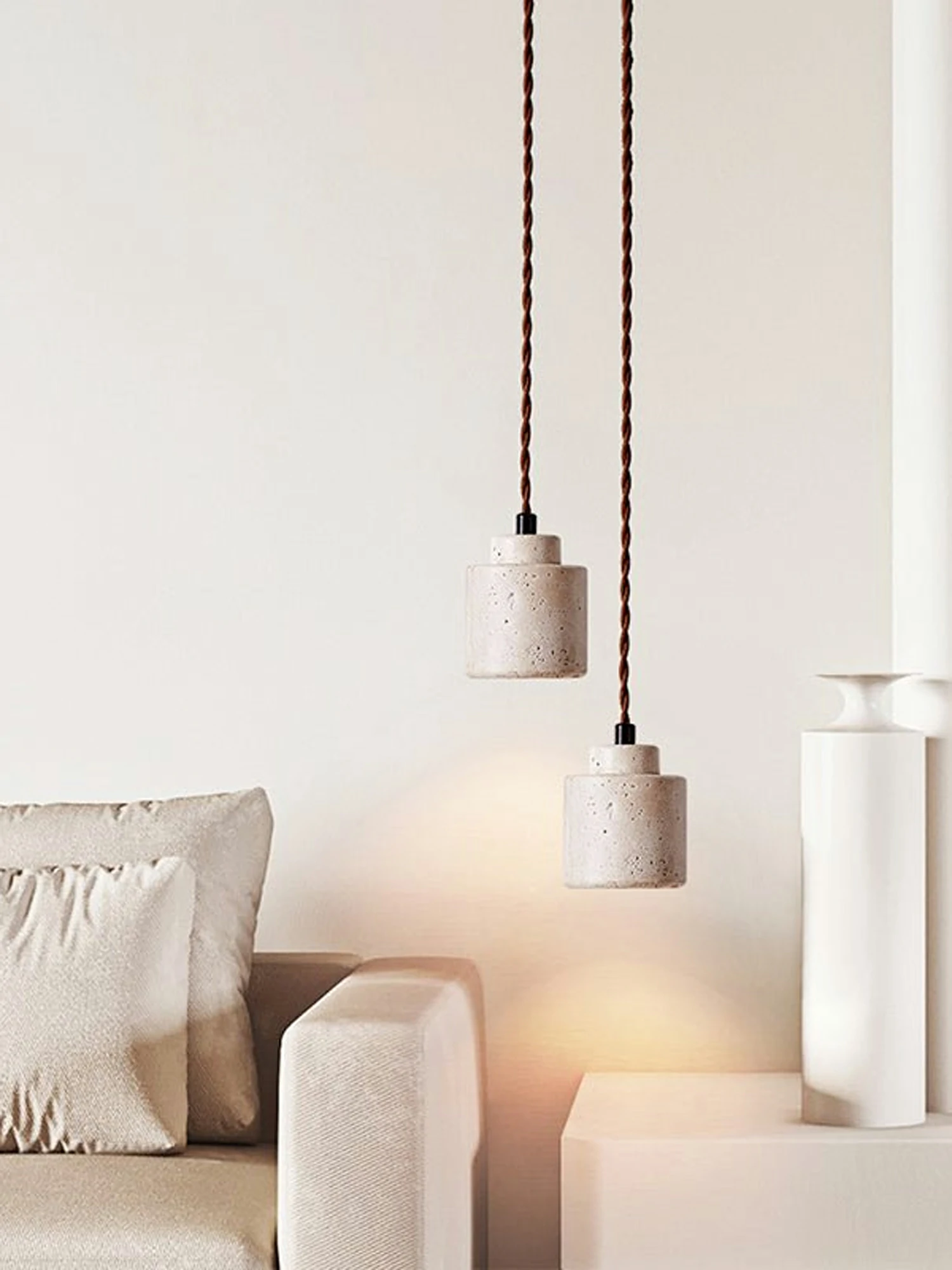 Elemental Travertine Mini Pendant Lamp - Image 3